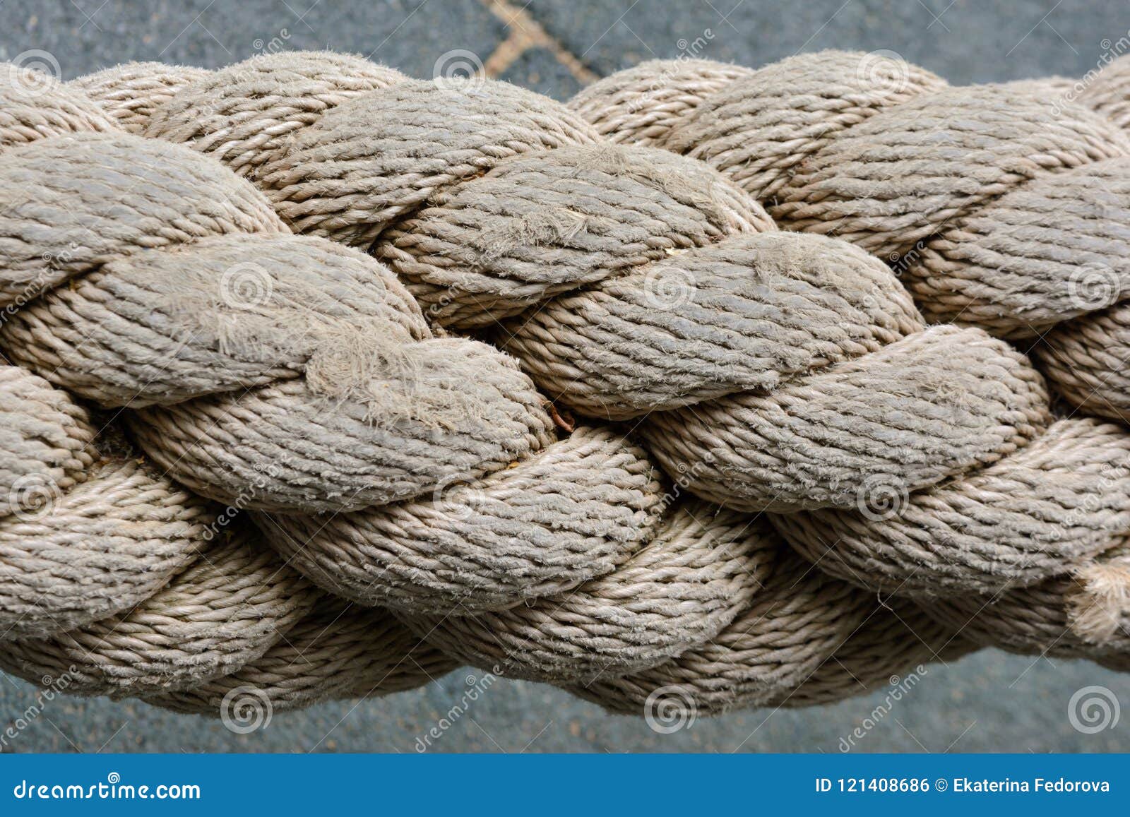 Thick Rope Close-up. Texture of Weaving. Stock Photo - Image of