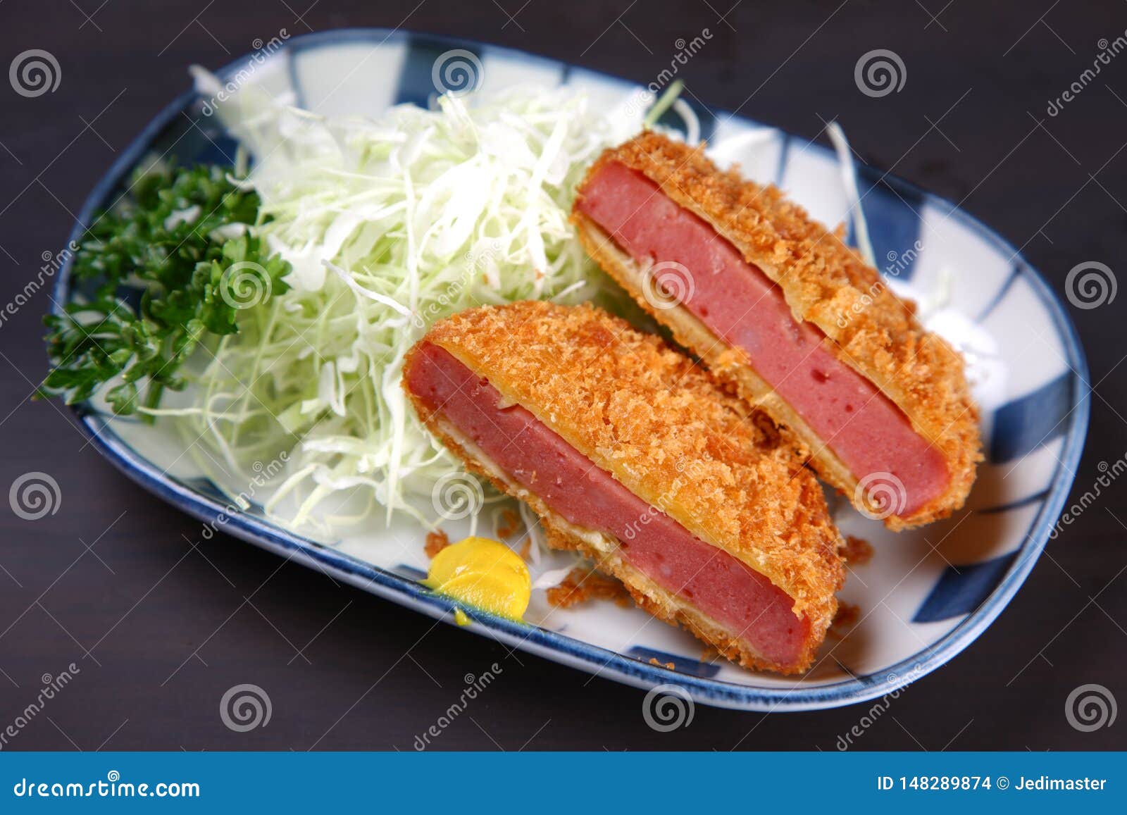 Thick Sliced Pork Ham Cutlet Stock Photo Image of delicious, table 148289874