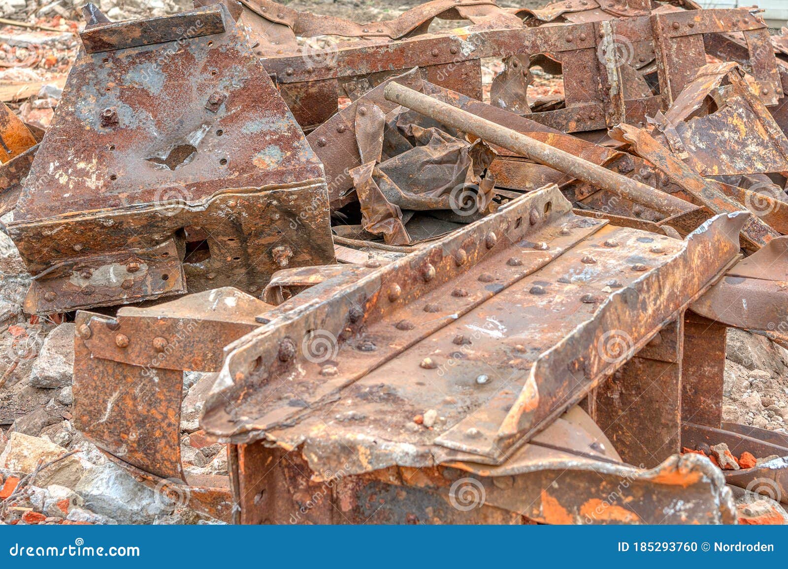 Destroyed Rusty Metal Structures. Stock Photo Image of plate