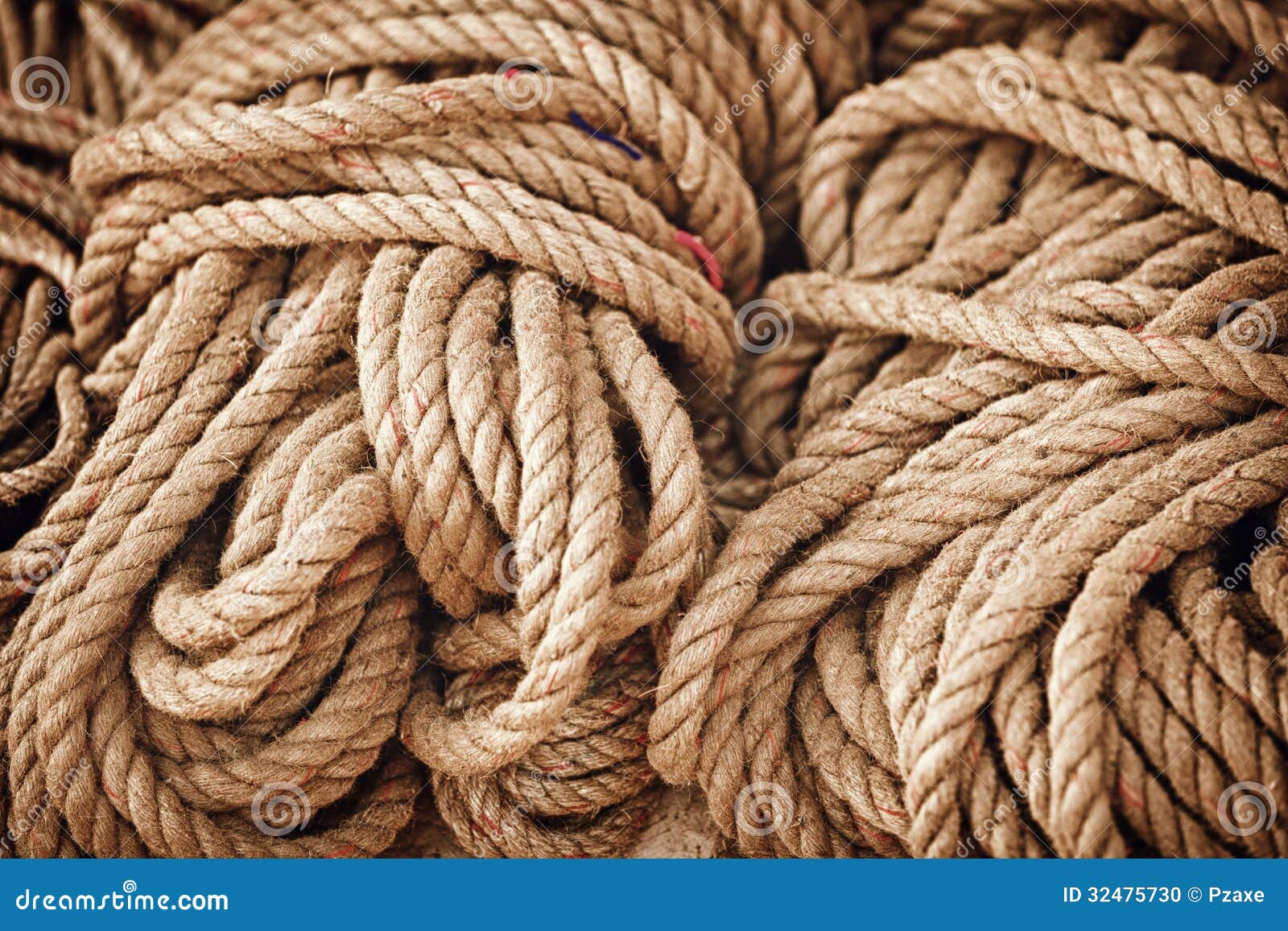 Thick Strong Rope on the Open Market Stock Photo - Image of large, cord:  32475730