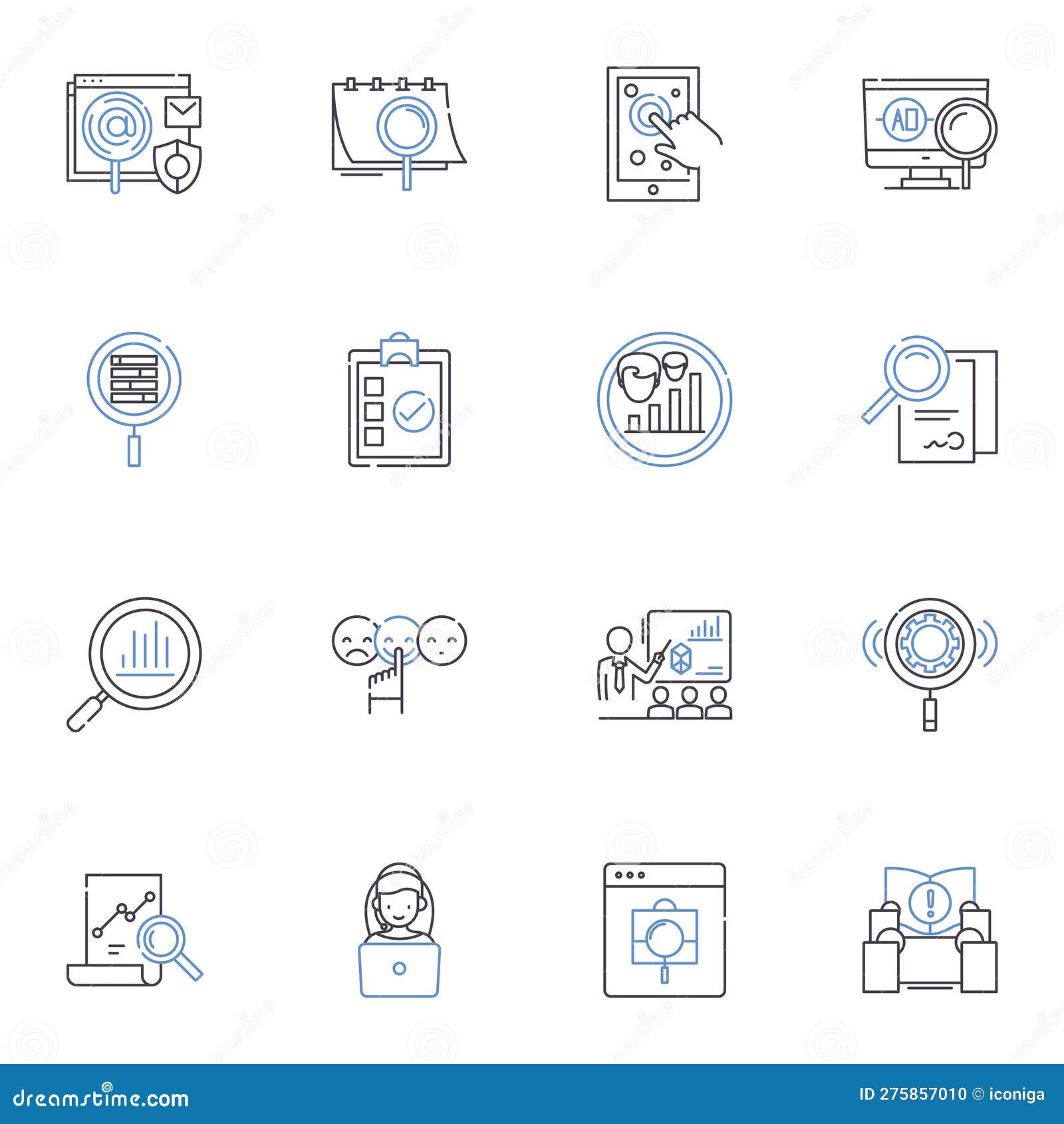 thick-and-thin line icons collection. contrast, inconsistency, variety, balance, balance, diversity, fluidity  and
