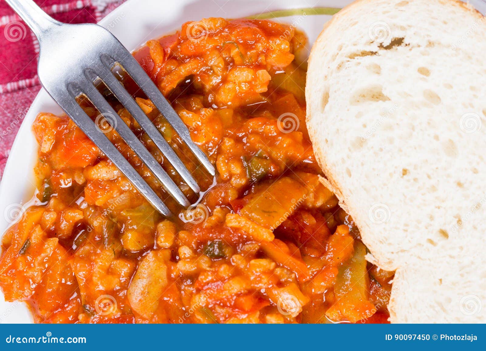 Thick Tomato Stew with Rice and Pepper Stock Photo Image of herb