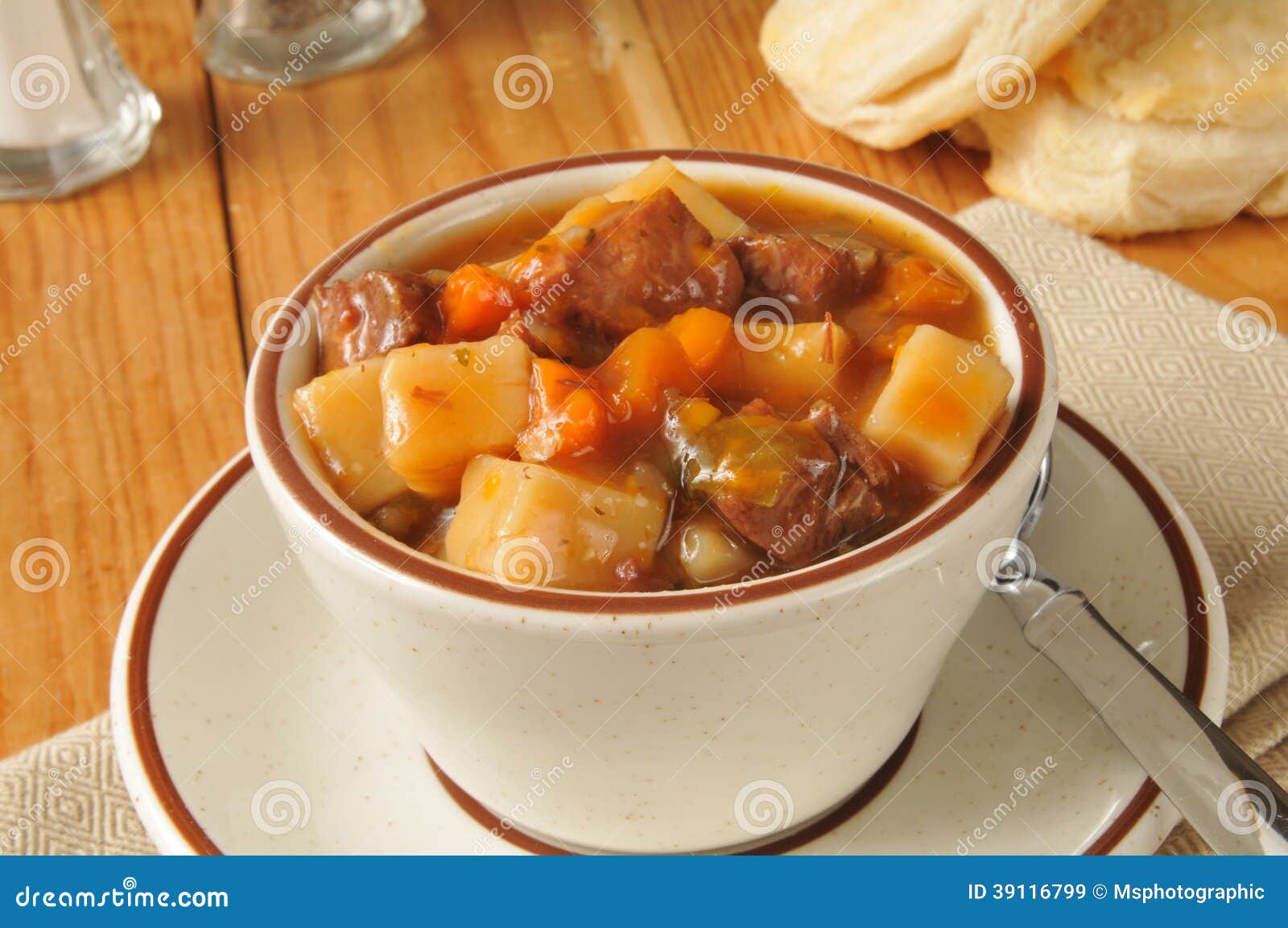 Thick vegetable beef soup stock image. Image of lunch 39116799