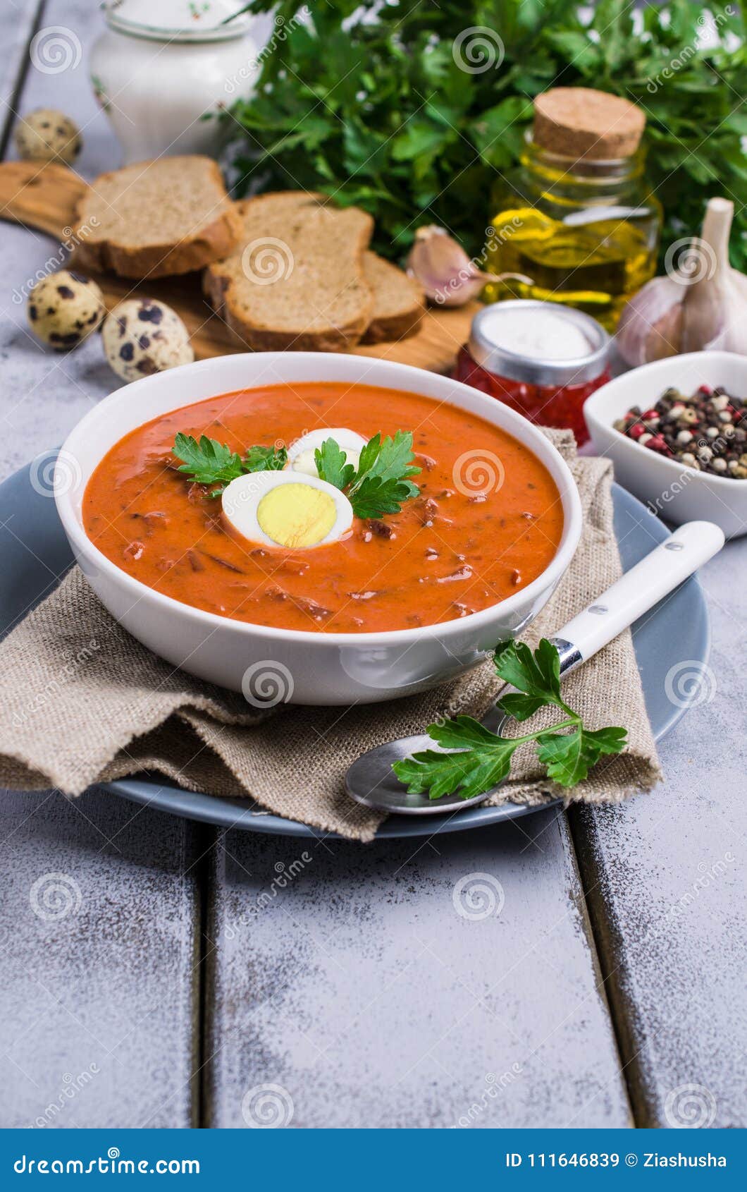 Thick Vegetable Soup with Cream Stock Image Image of beetroot, cold