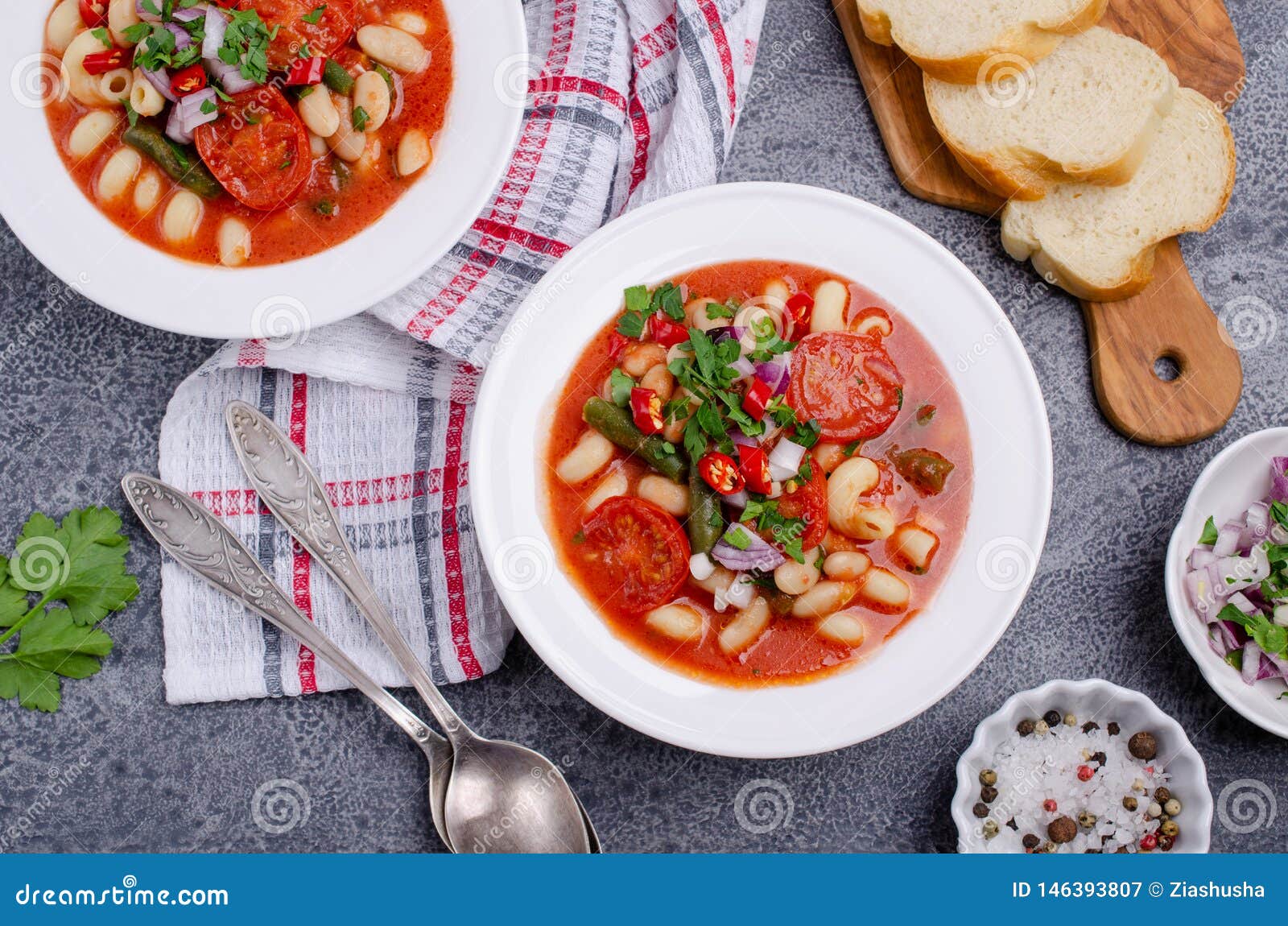 Thick Vegetable Soup with Pasta Stock Image Image of healthy, boiled
