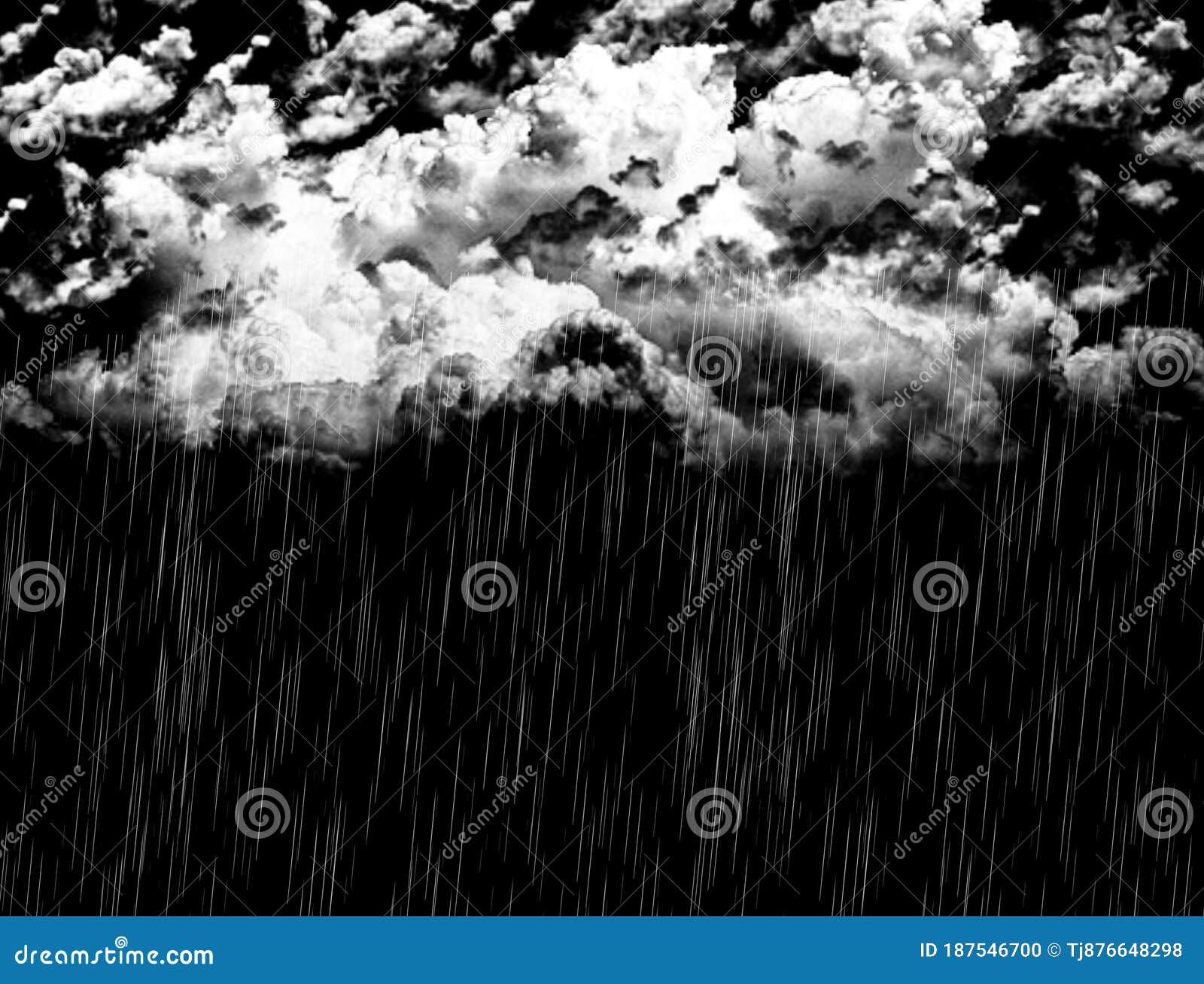 Hãy ngắm ảnh với mây trắng dày và mưa rơi trên nền đen - một cảnh tượng đẹp như trở thành hình ảnh thiên nhiên sống động. Cùng đắm chìm trong sự bình yên và dịu dàng của mưa rơi vào đêm tối.