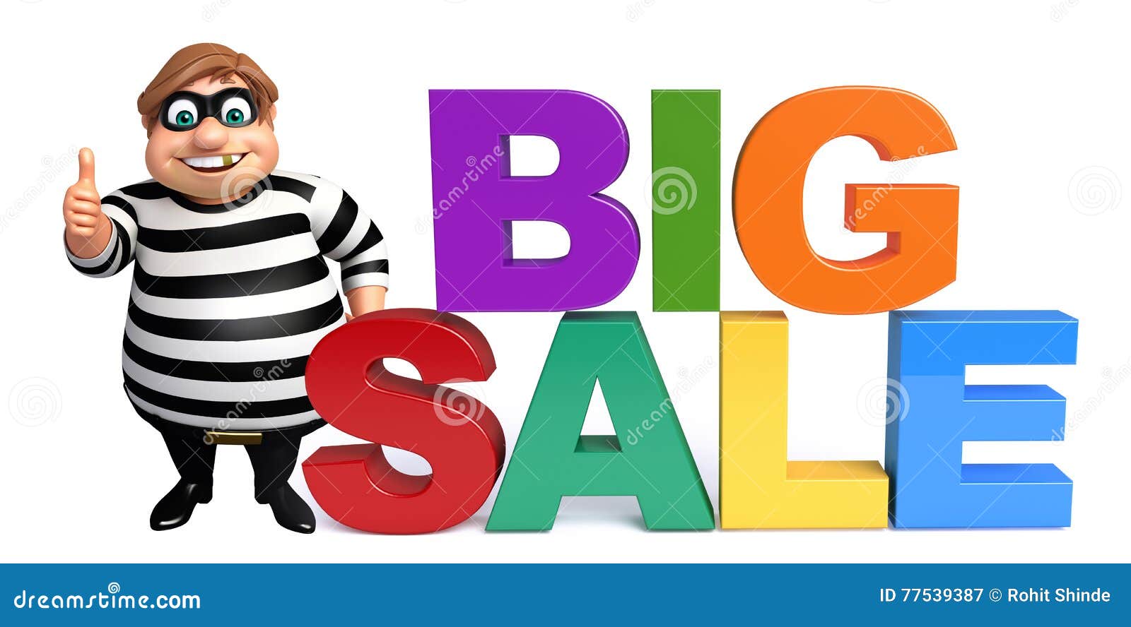 thief with bigsale sign