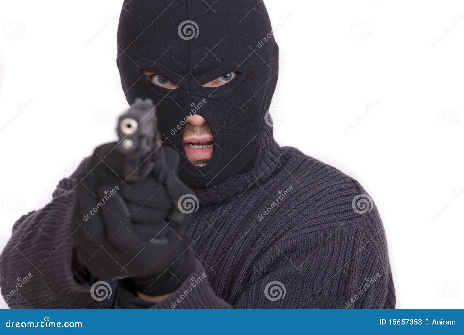 thief stock photo gun