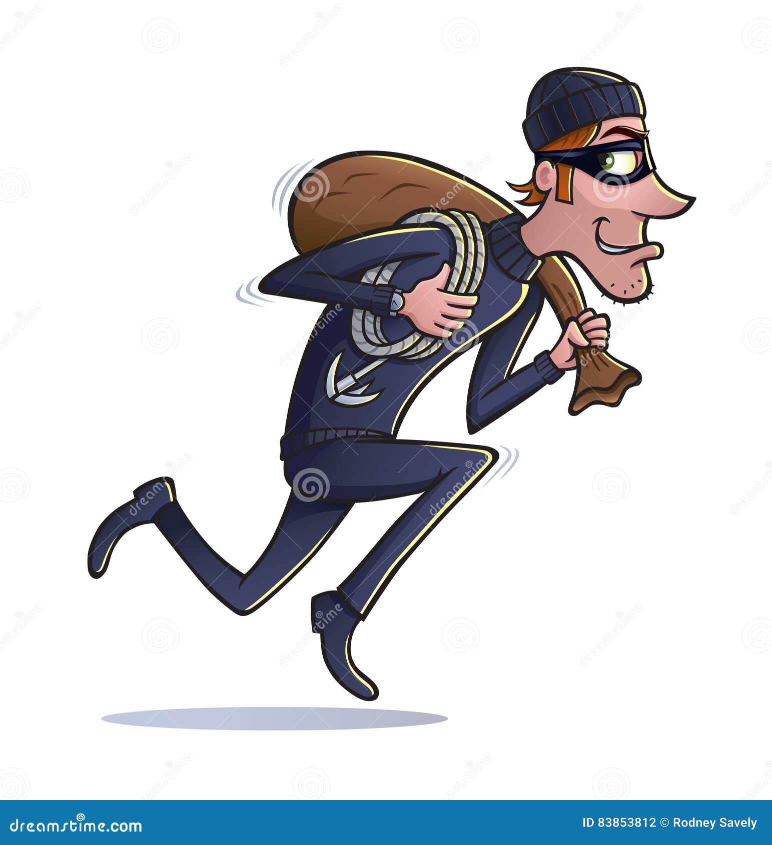 thief running with bag of loot