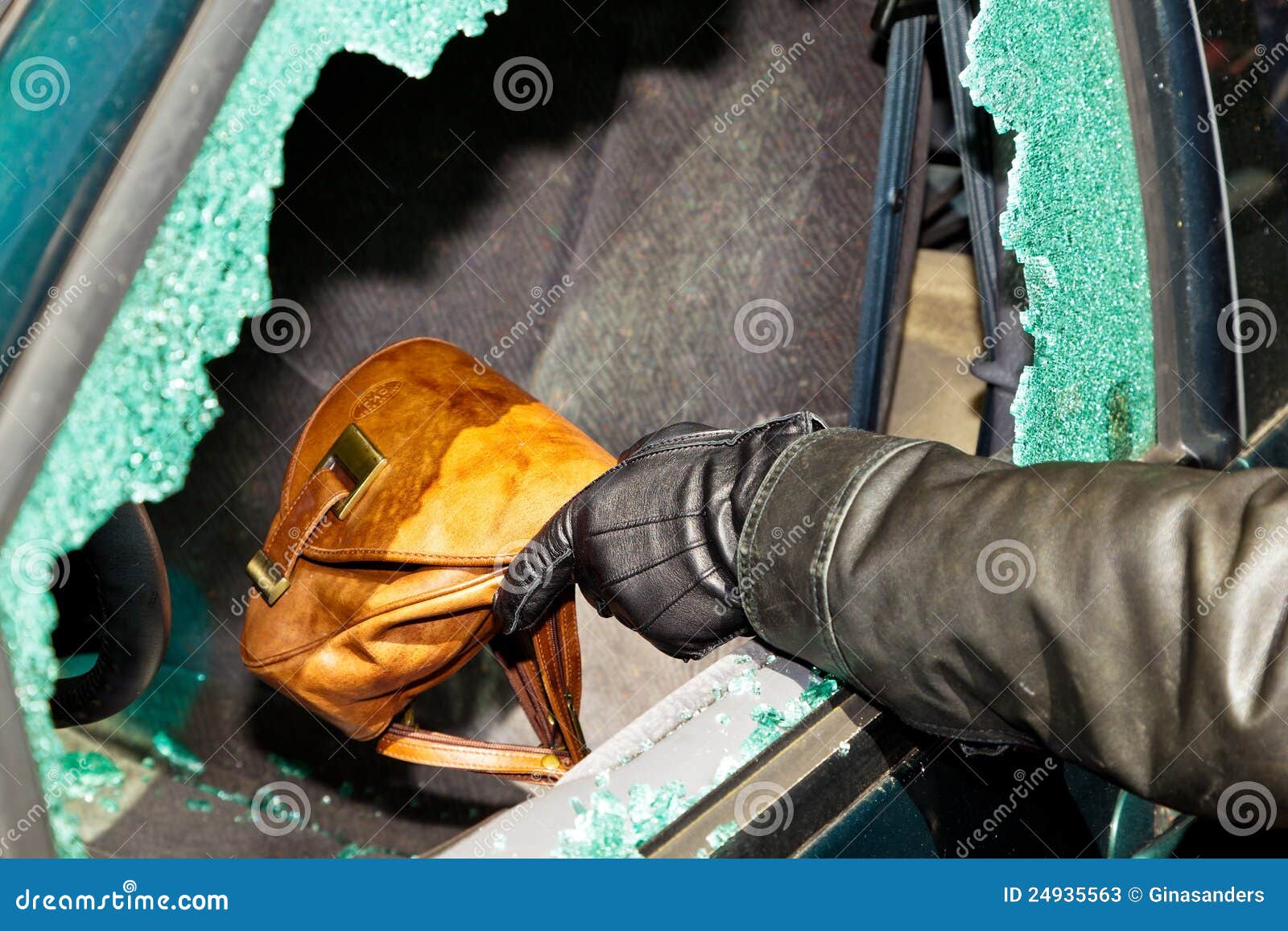 A Thief Stole a Purse from Car Stock Image Image of burglar, legal