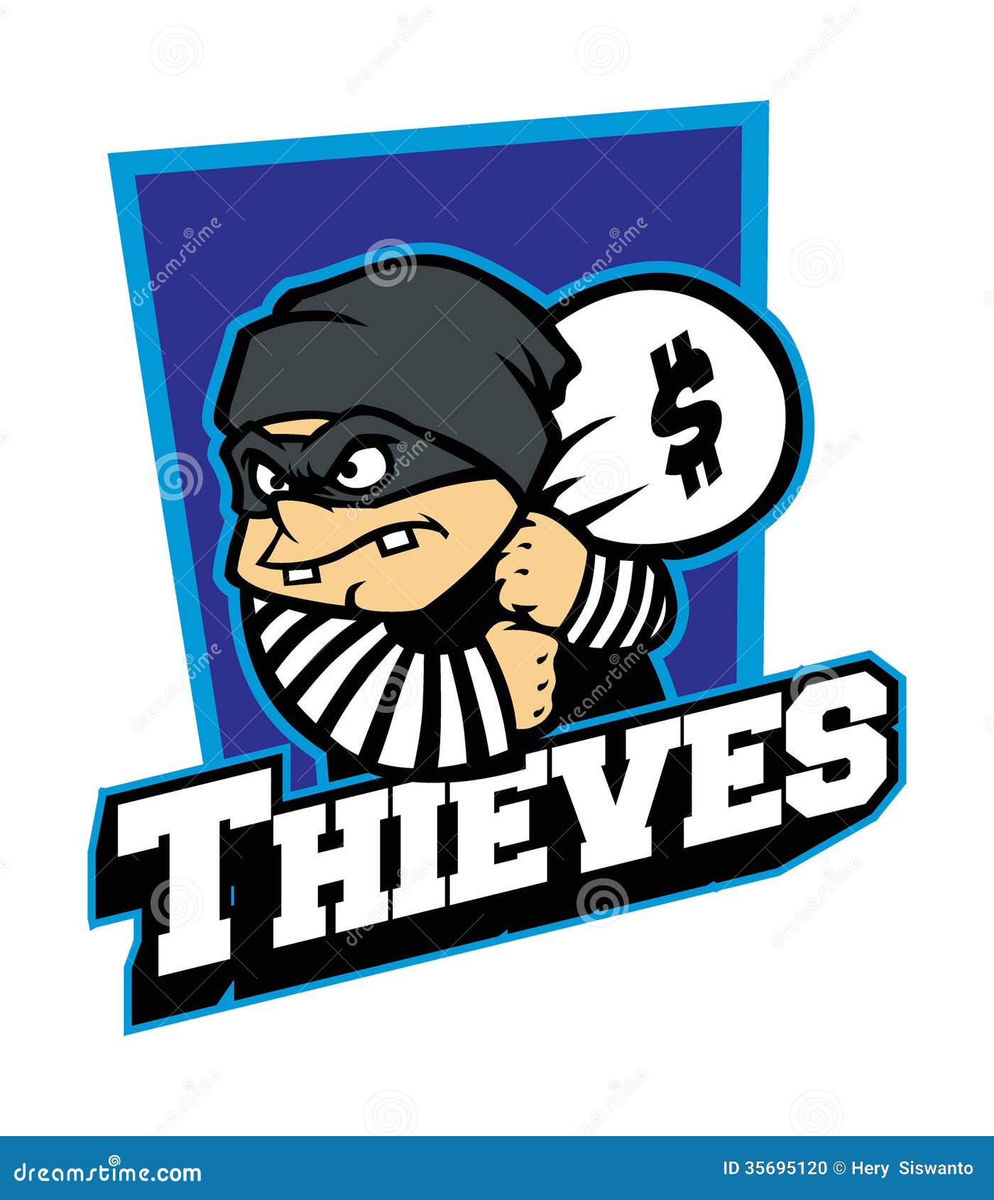 Thieves mascot stock vector. Illustration of team, prisoners 35695120