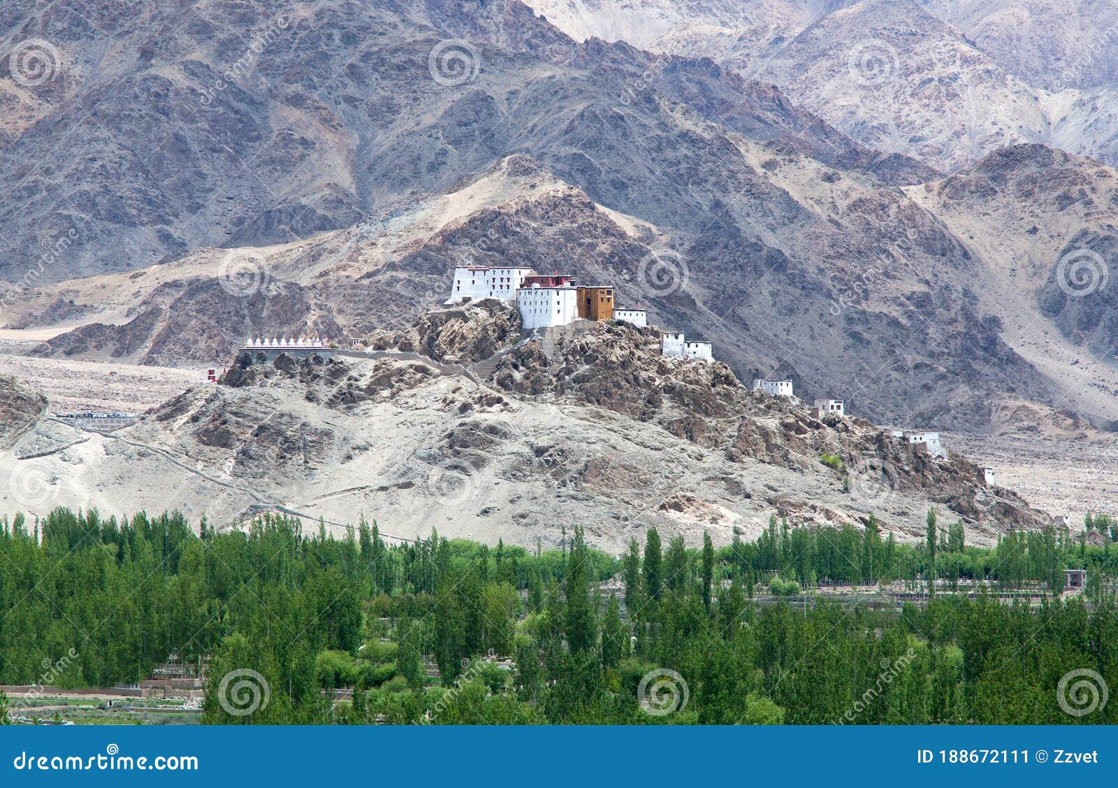 thiksey gompa in ladakh, jammu and kashmir, india. the monastery is located in the indus valley