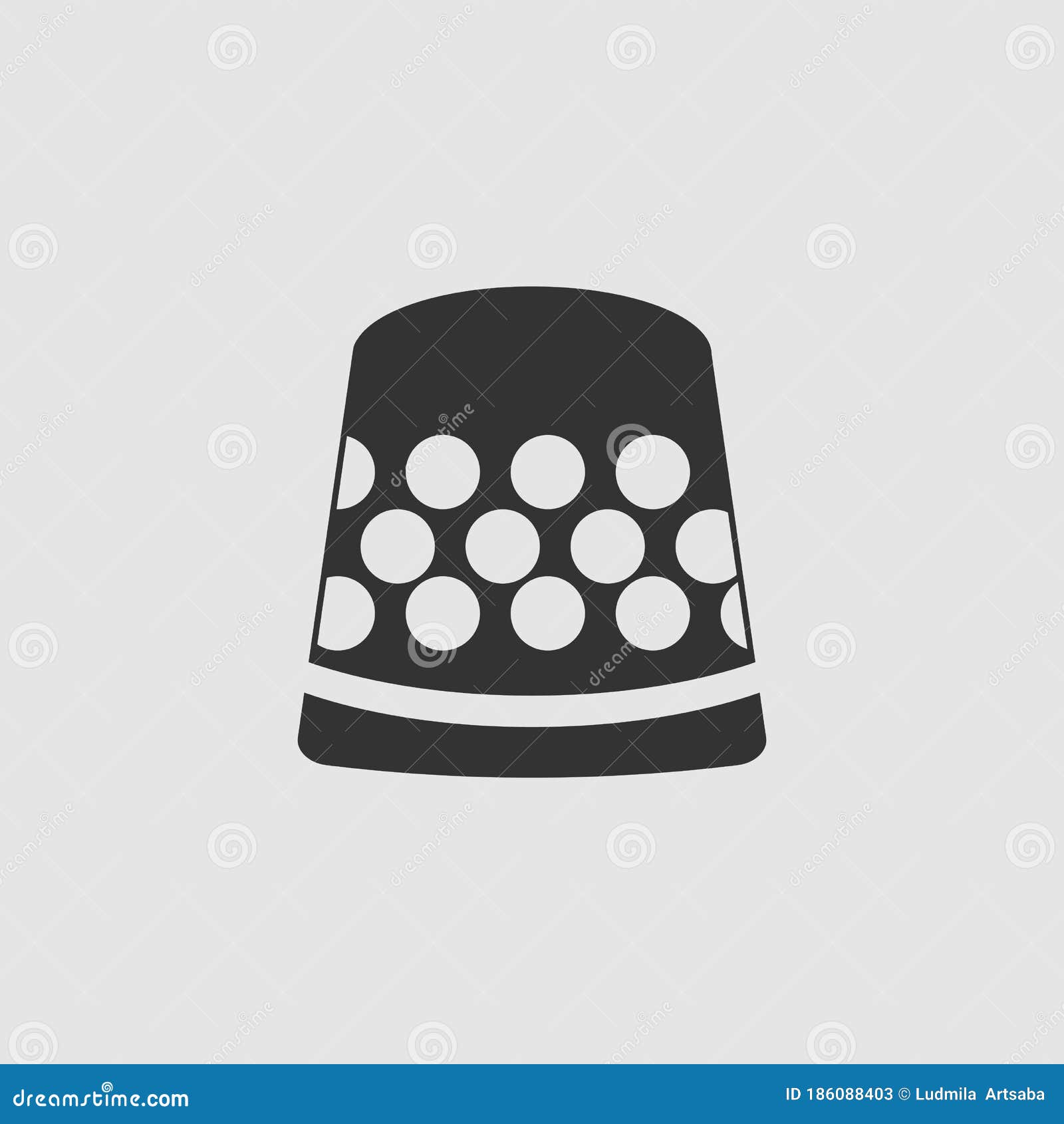 Thimble Cartoon Icon Vector Illustration 79697260