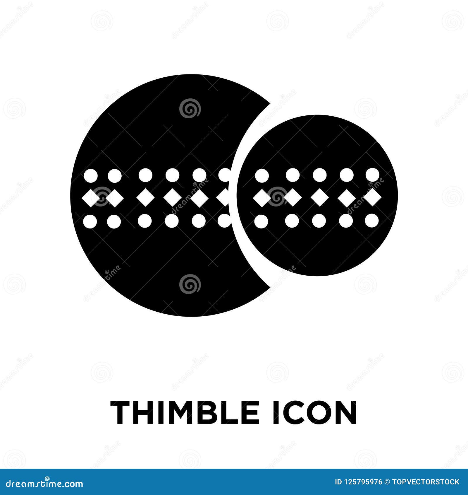 Thimble Icon Vector Isolated on White Background, Logo Concept O Stock