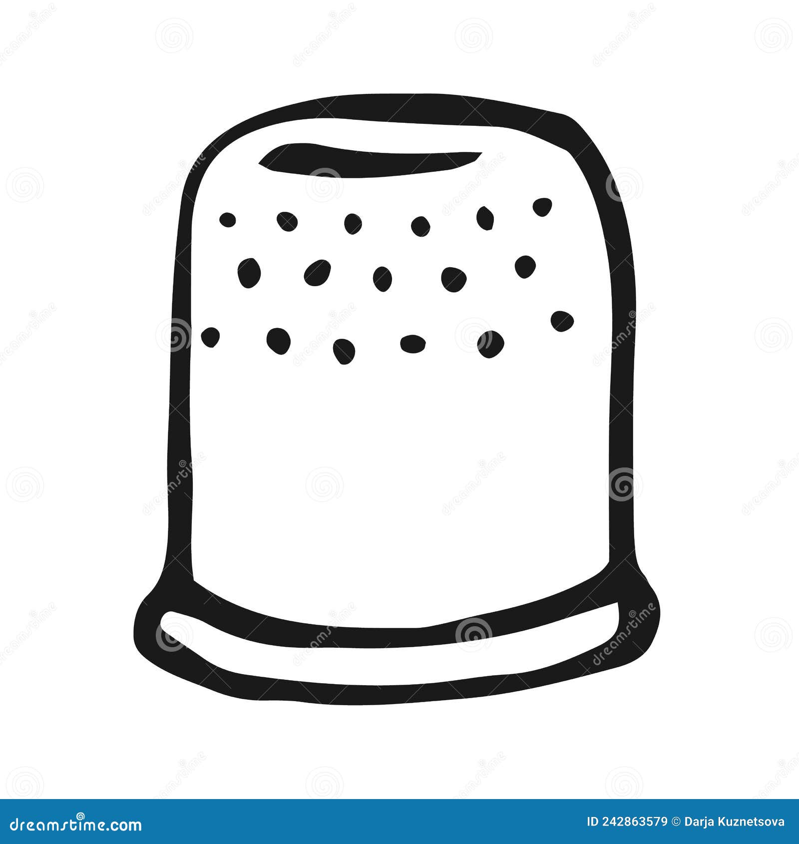 Thimble for Sewing. Hand Drawn Illustration Converted To Vector Stock