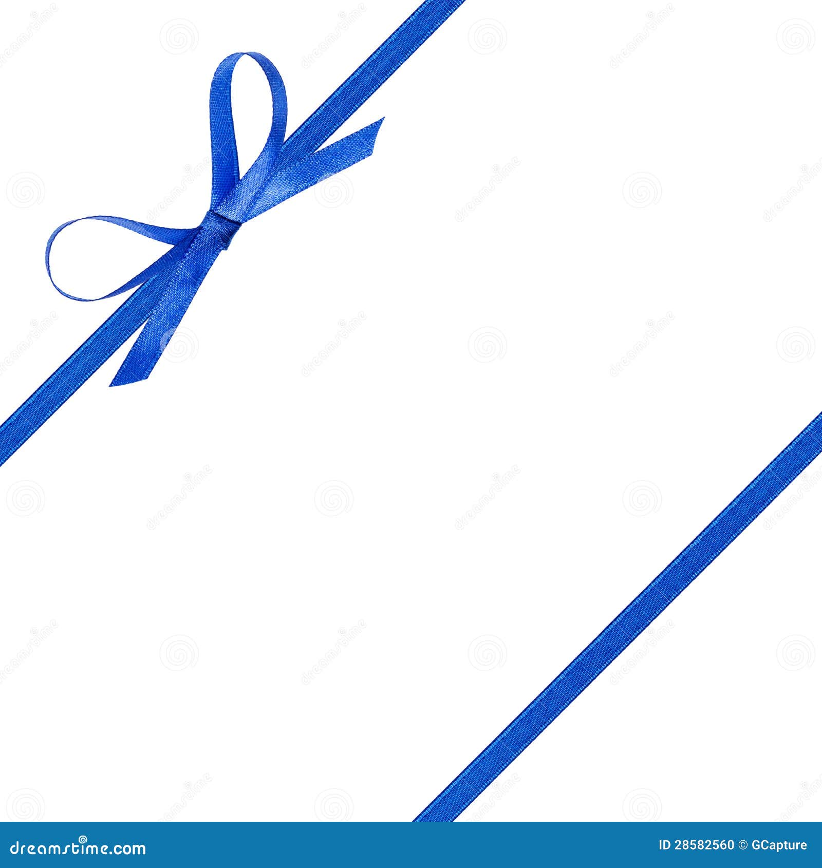Thin blue bow with ribbon stock photo. Image of valentines 28582560