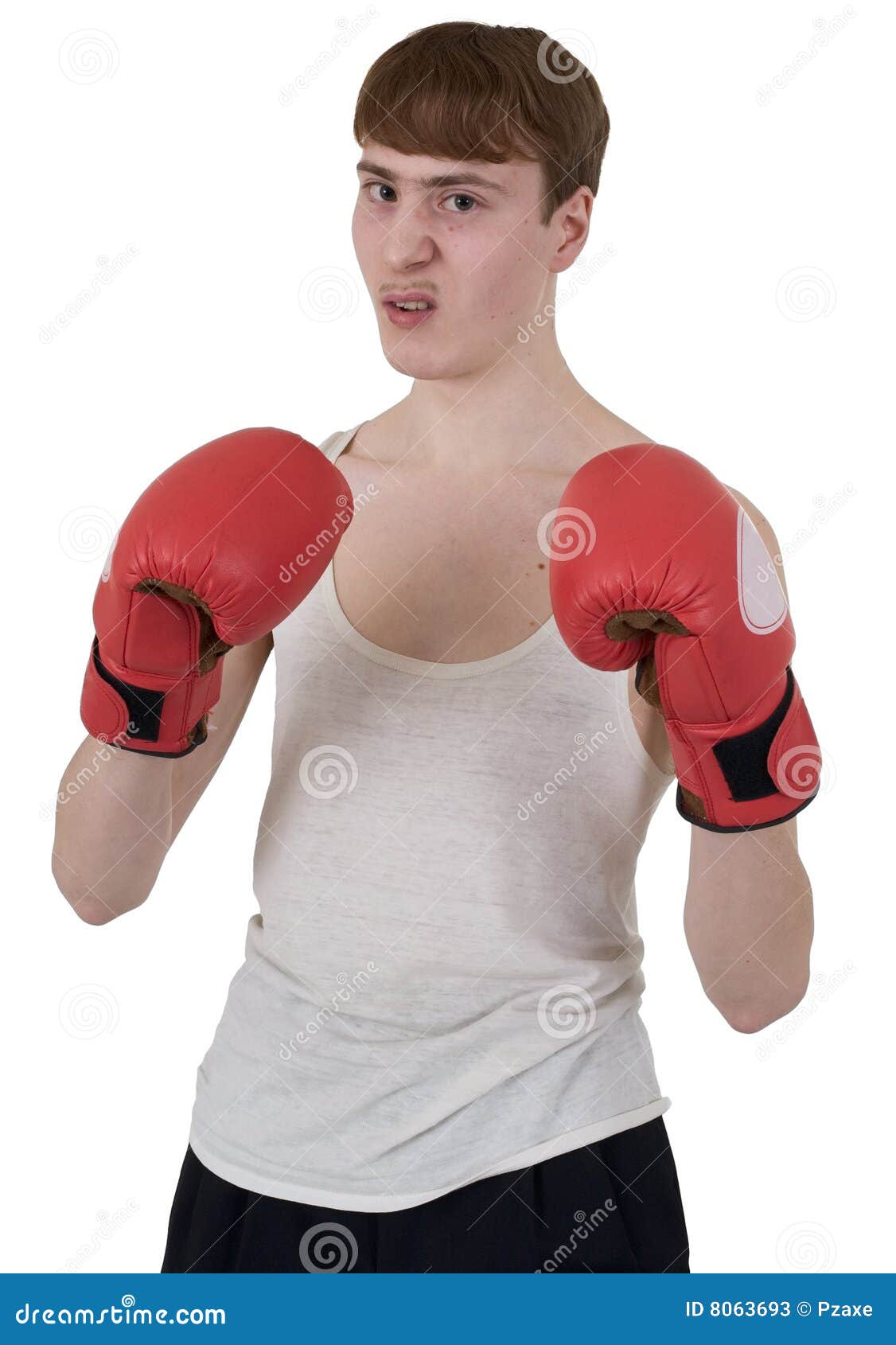The thin boxer in gloves stock image. Image of arms, background 8063693