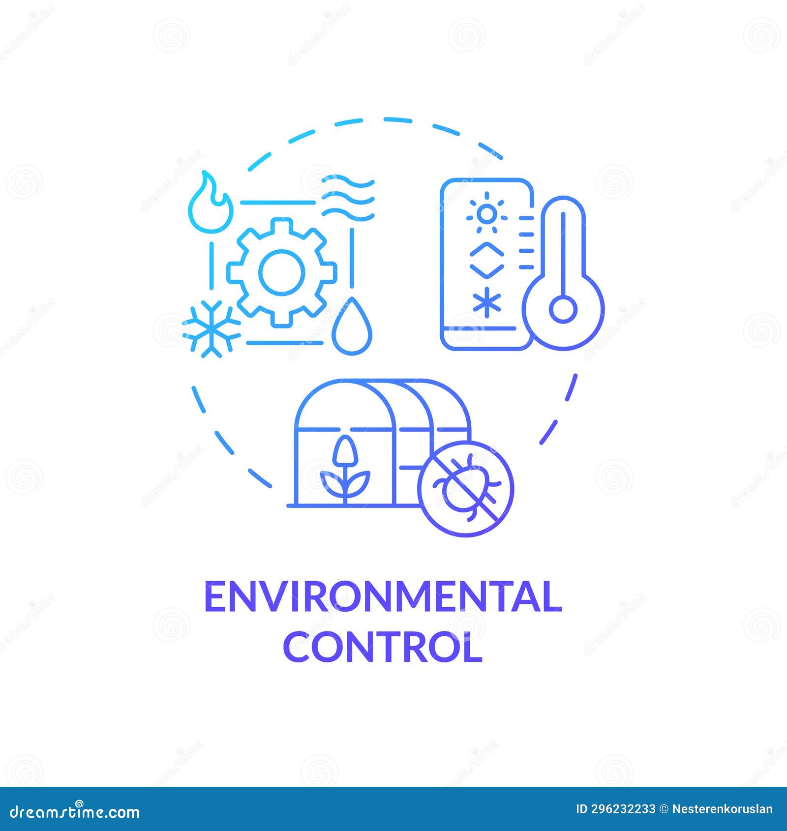 Thin Gradient Icon Environmental Control Concept Stock Illustration