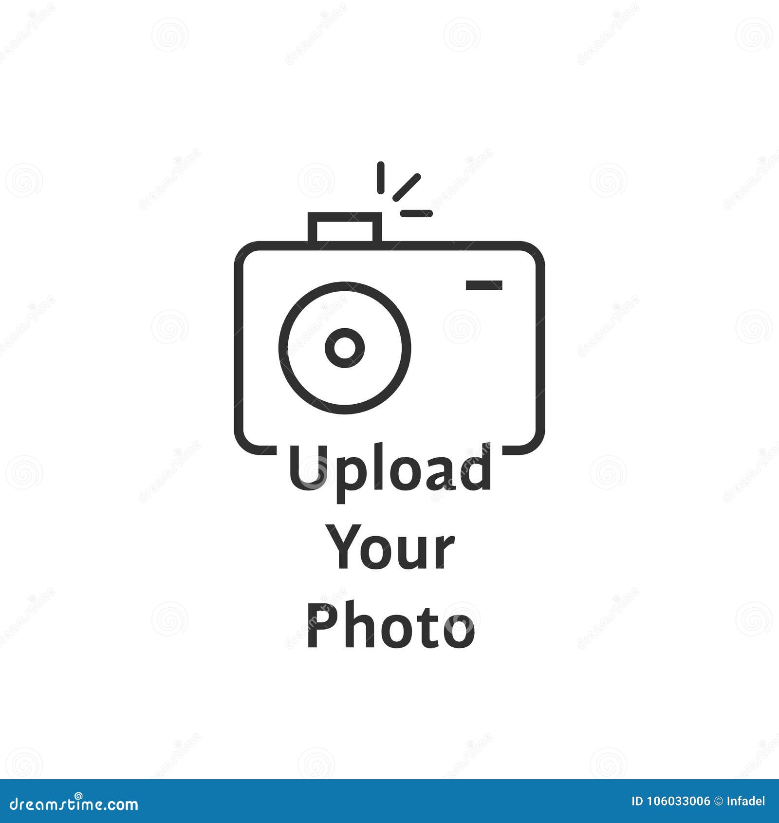 thin line black camera logo like upload your photo