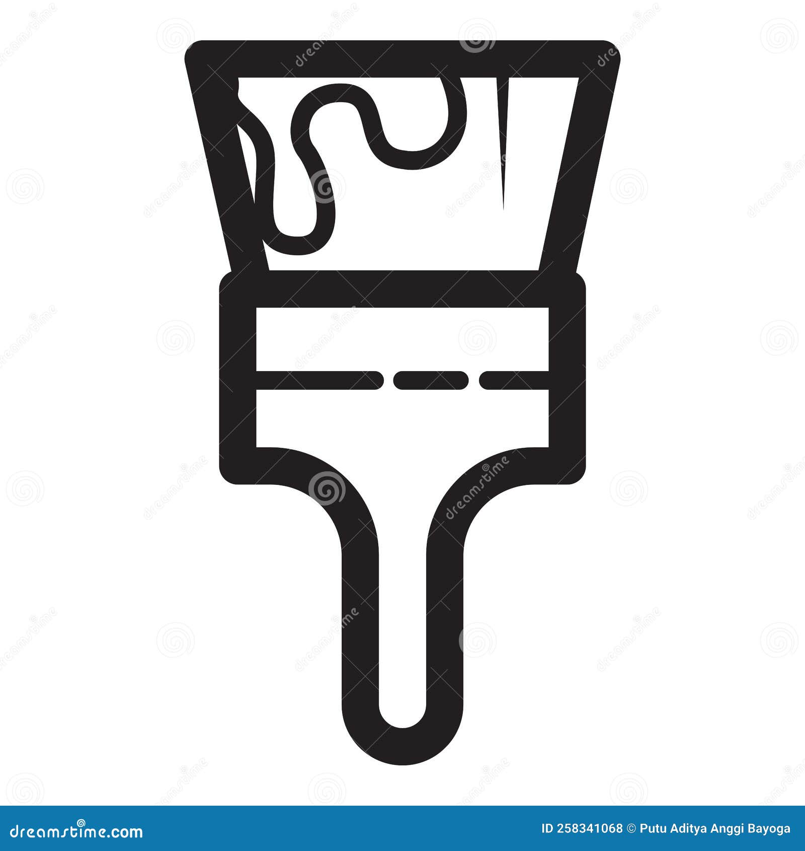 Thin line paint brush stock vector. Illustration of cartoon 258341068
