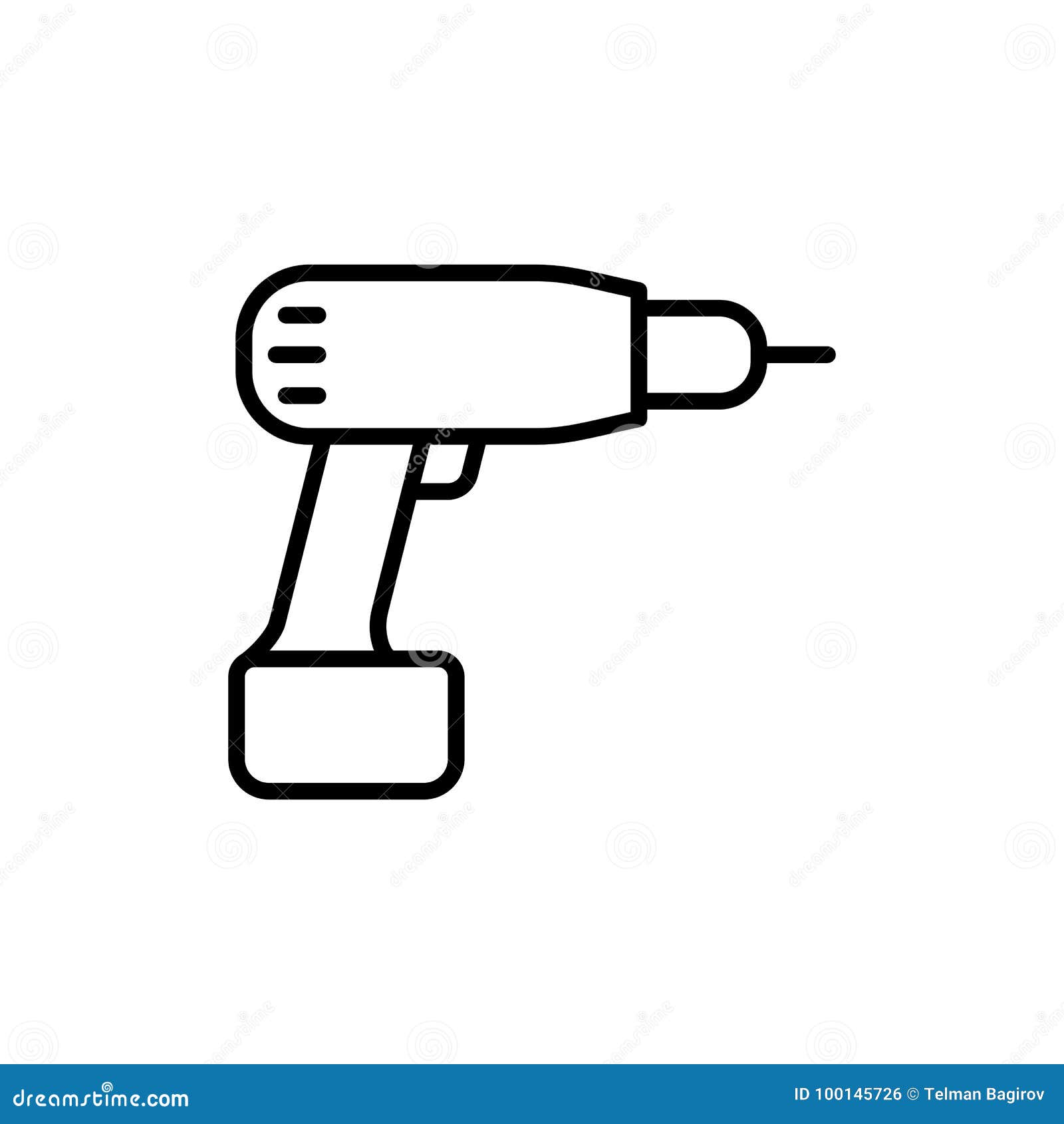 Thin Line Electric Screwdriver Icon Stock Illustration Illustration