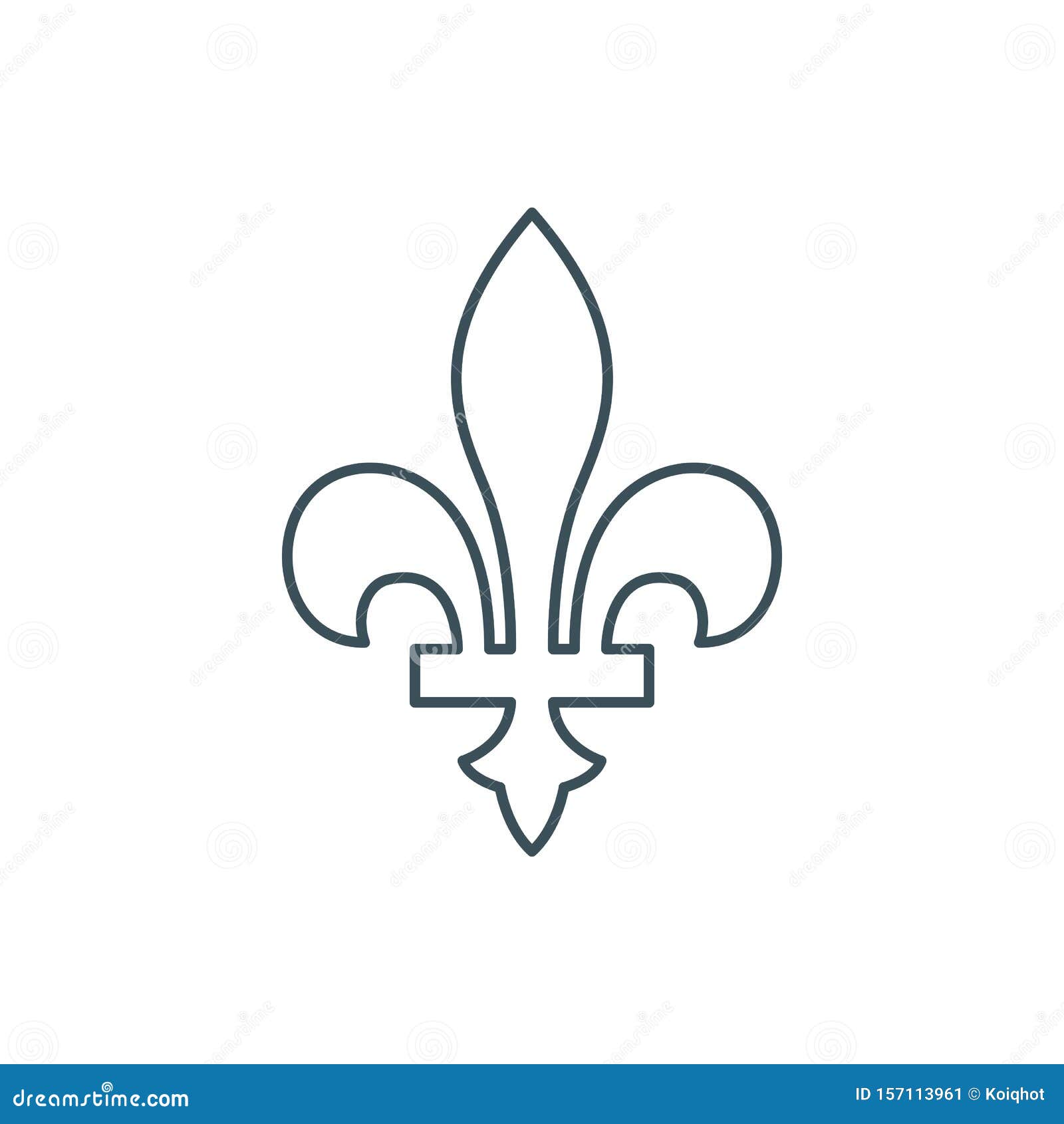 Thin Line Fleur-de-lis, Royal Lily Flower Icon Stock Vector - Illustration  of logo, heraldic: 157113961