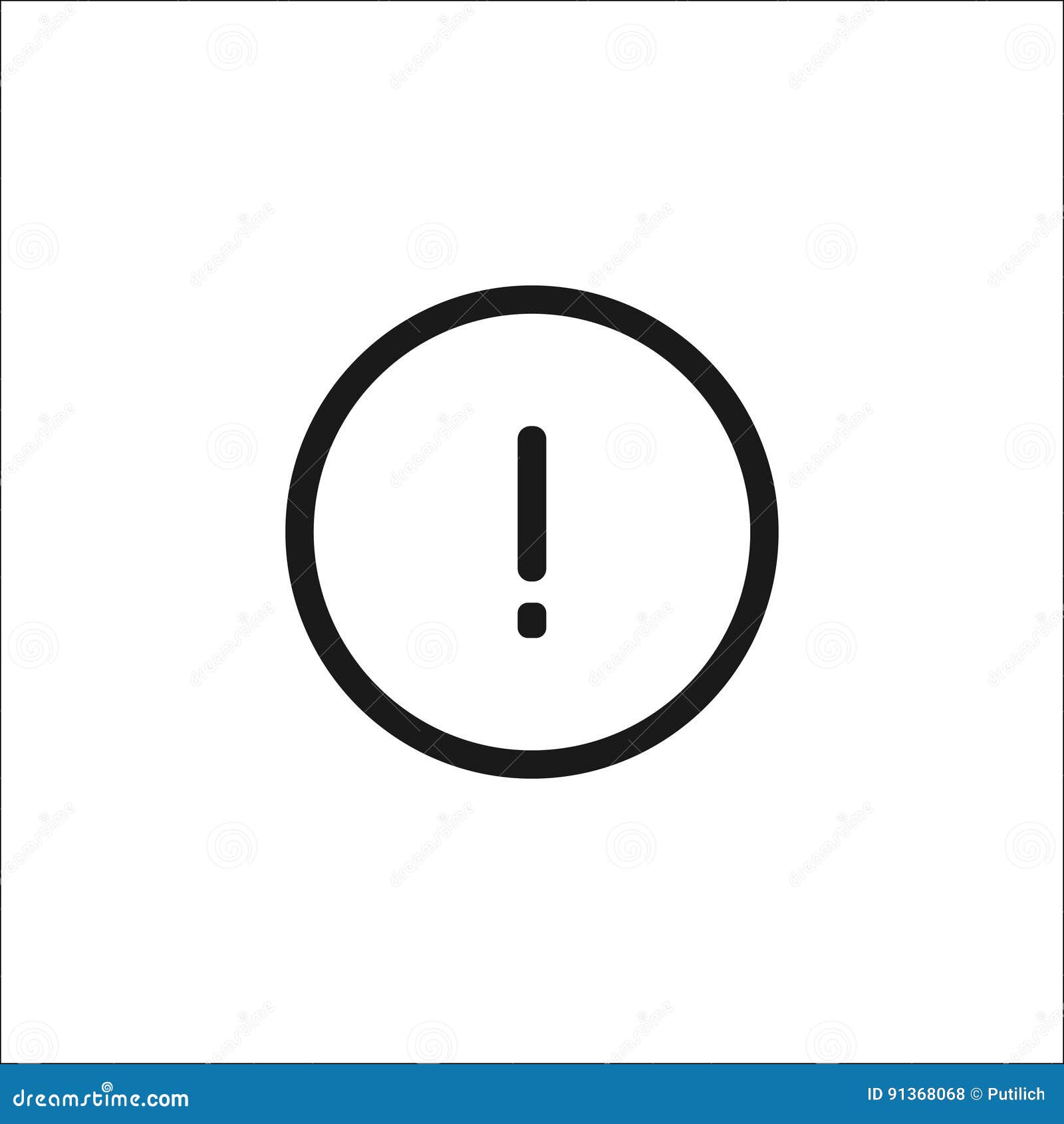 thin line style exclamation mark icon warning sign attention button in circle .   a graphic  for web