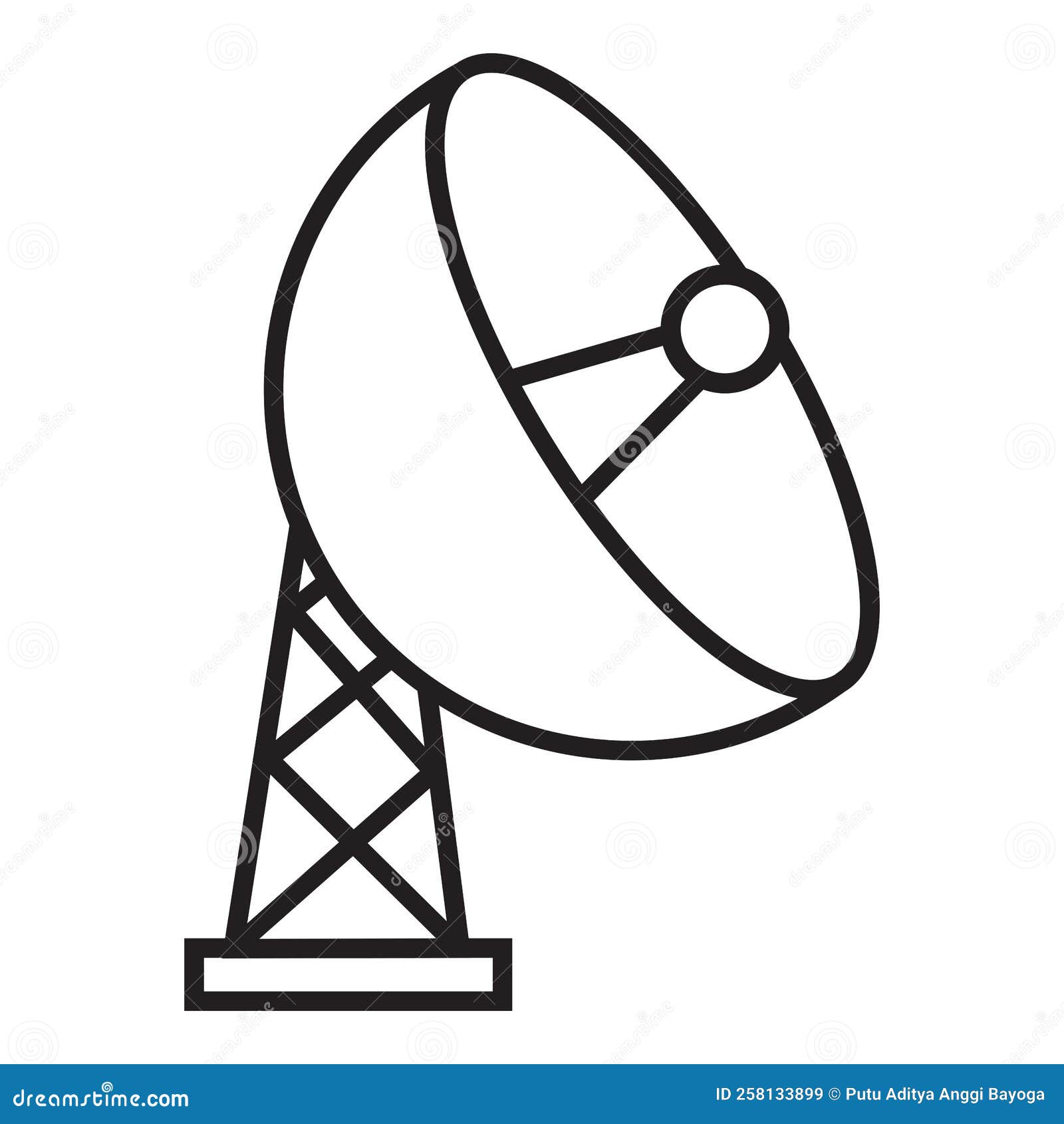 Thin line radar antenna stock vector. Illustration of cartoon 258133899