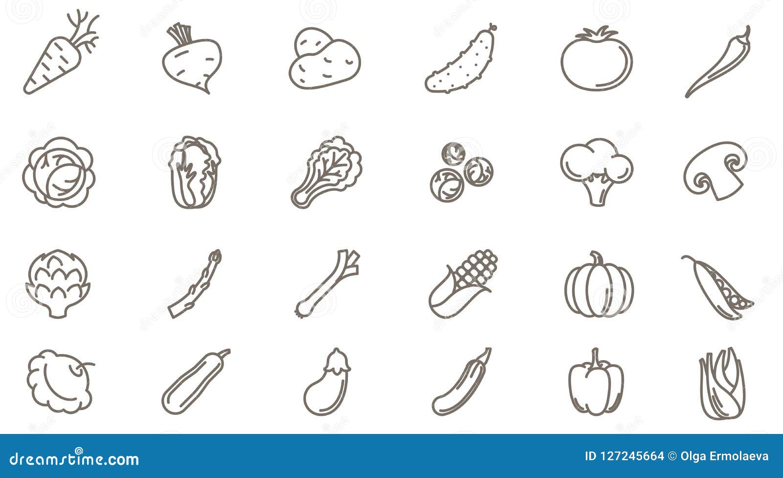 Vegetables vector icon set stock vector. Illustration of corn - 127245664