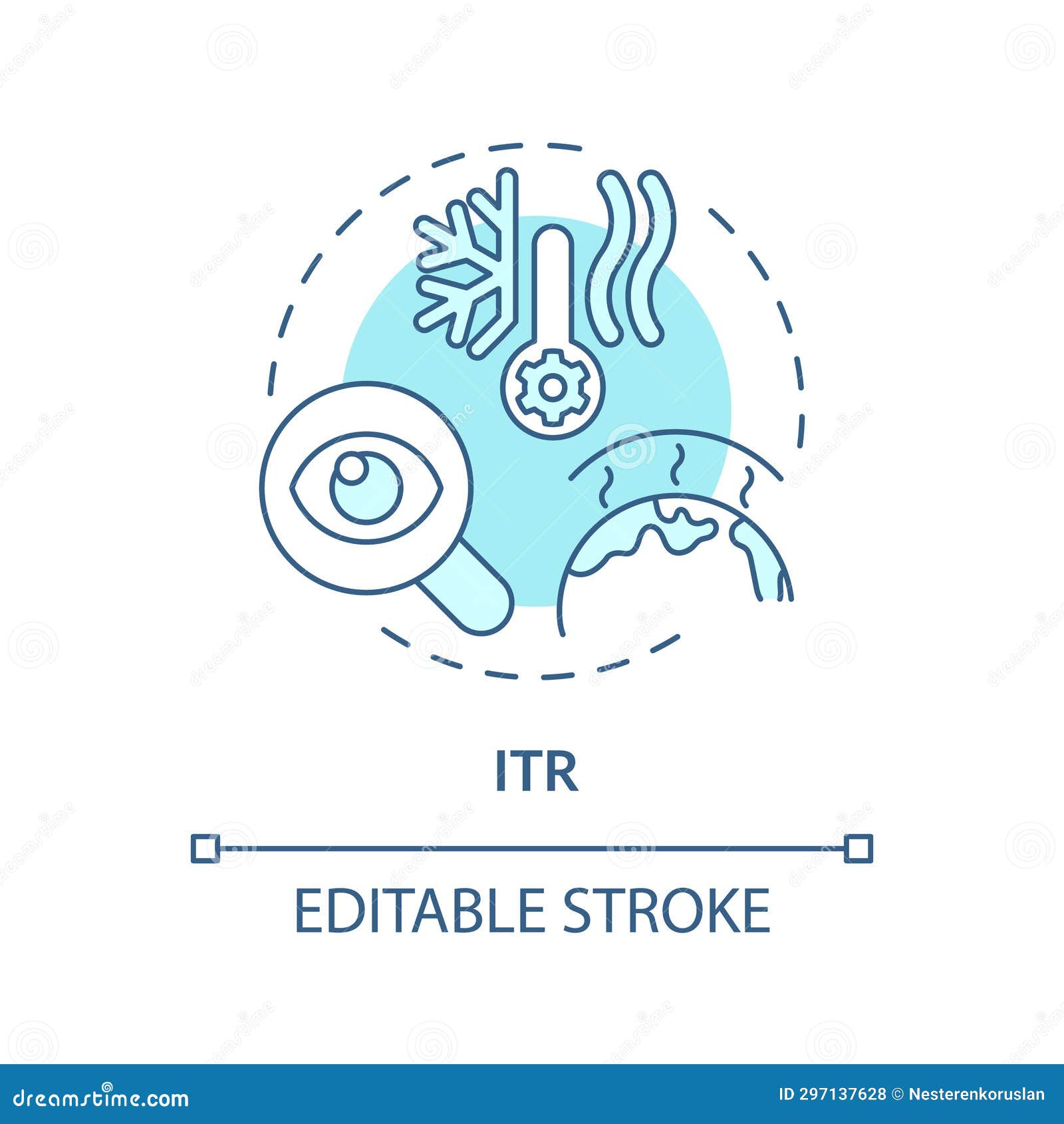 thin linear blue icon itr concept