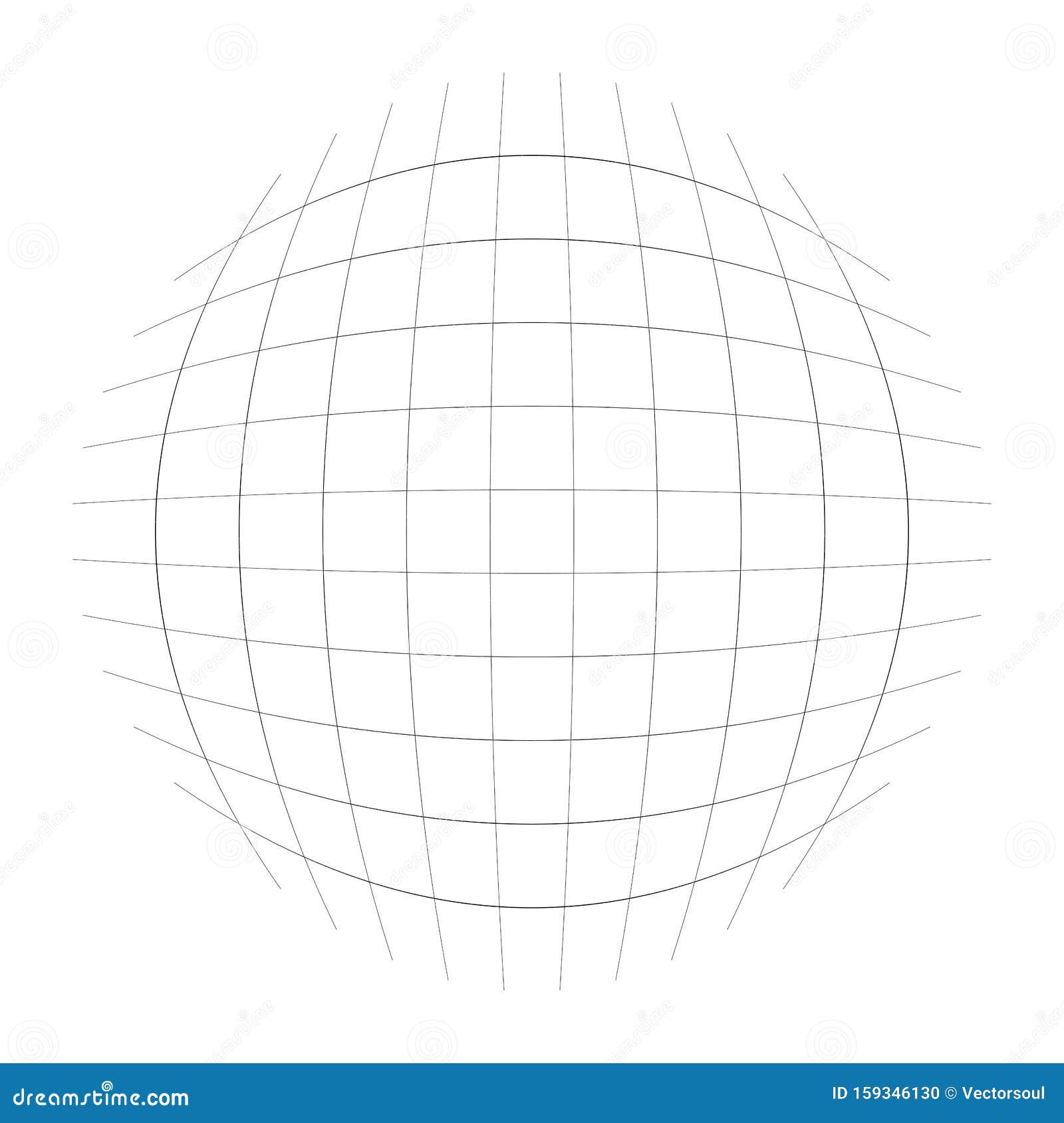 thin lines globe, sphere lattice, grating pattern. deformed convex, protrude orbicular lines, stripes. abstract, geometric