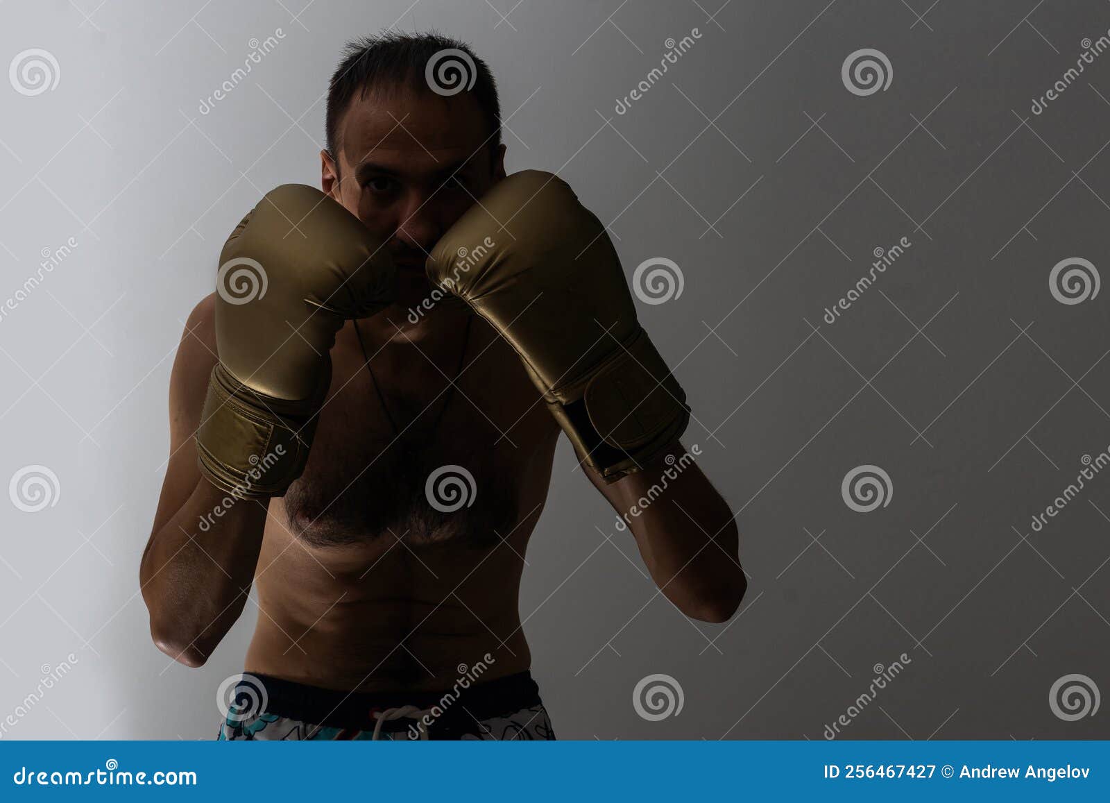 The Thin Man in Boxing Gloves. Stock Image Image of slim, boxer