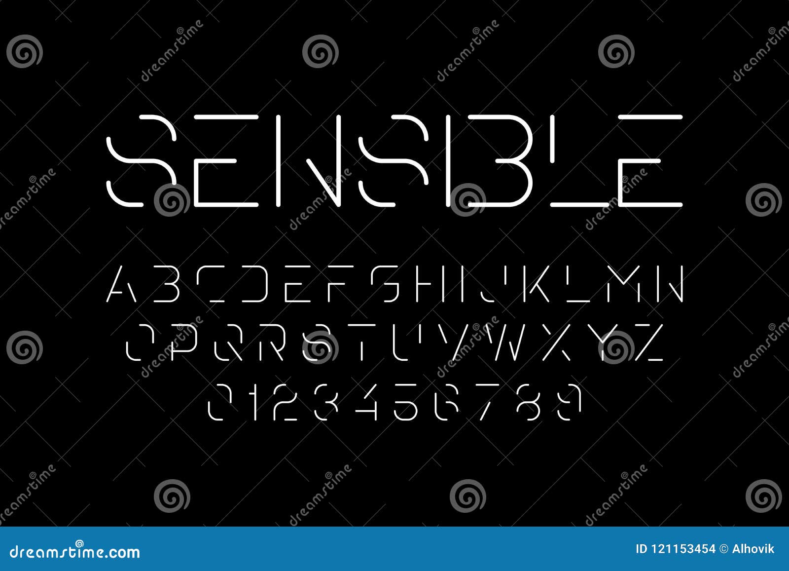 Thin modern minimal font stock vector. Illustration of minimalist ...