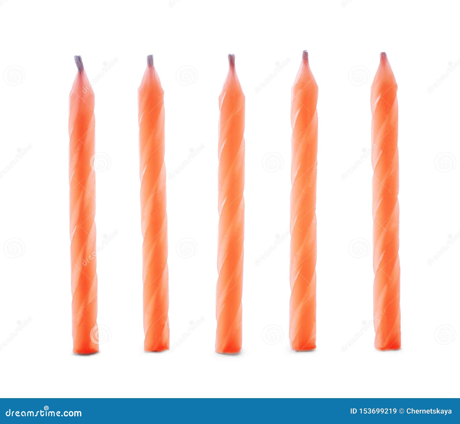 Thin Orange Birthday Candles on White Stock Image Image of festival
