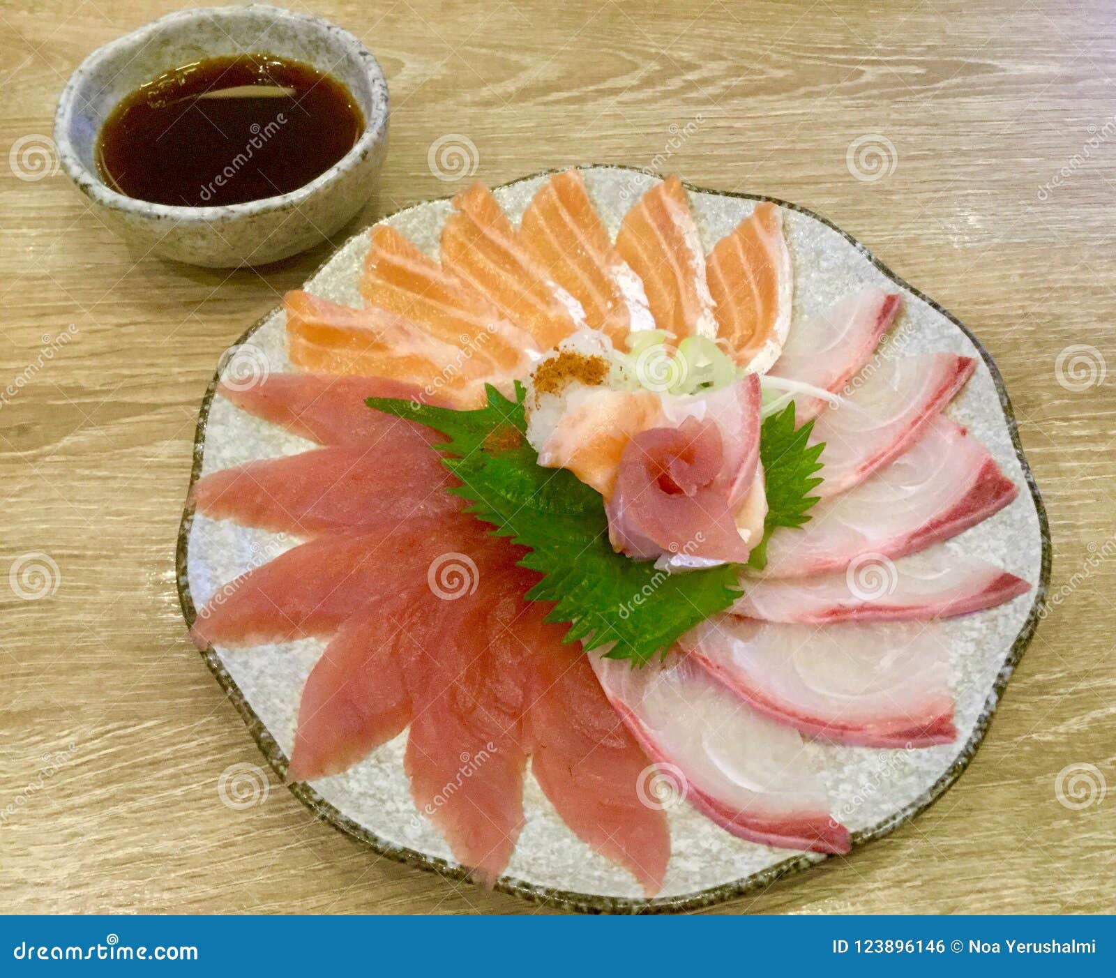 Thin Sliced Sashimi. Japanese Delicacy. Stock Photo - Image of