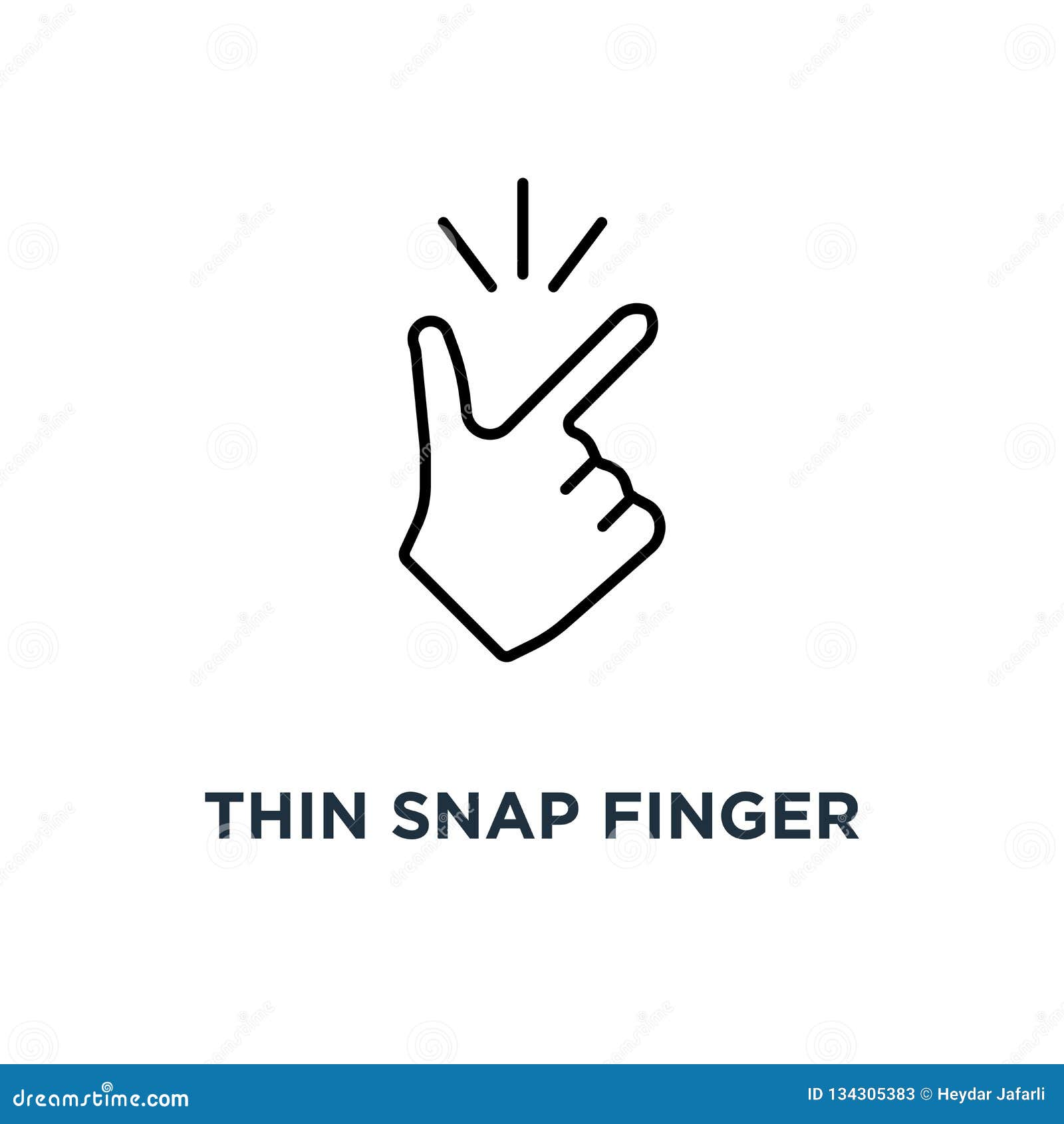 thin snap finger like easy icon,  linear abstract trend simple okey logotype graphic  concept of female or male make