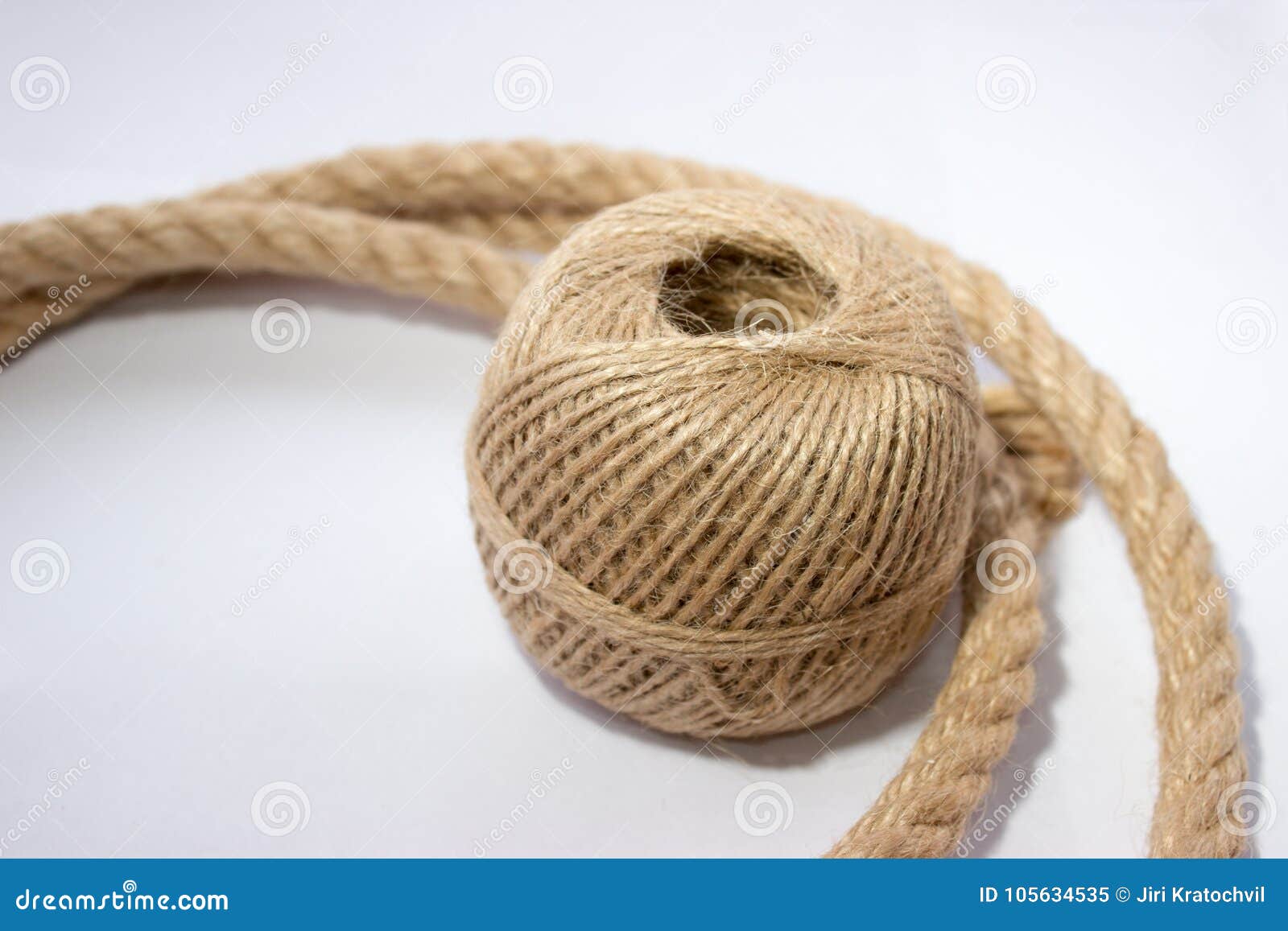 Thin Twine Tangled in a Ball Stock Image - Image of piece, line