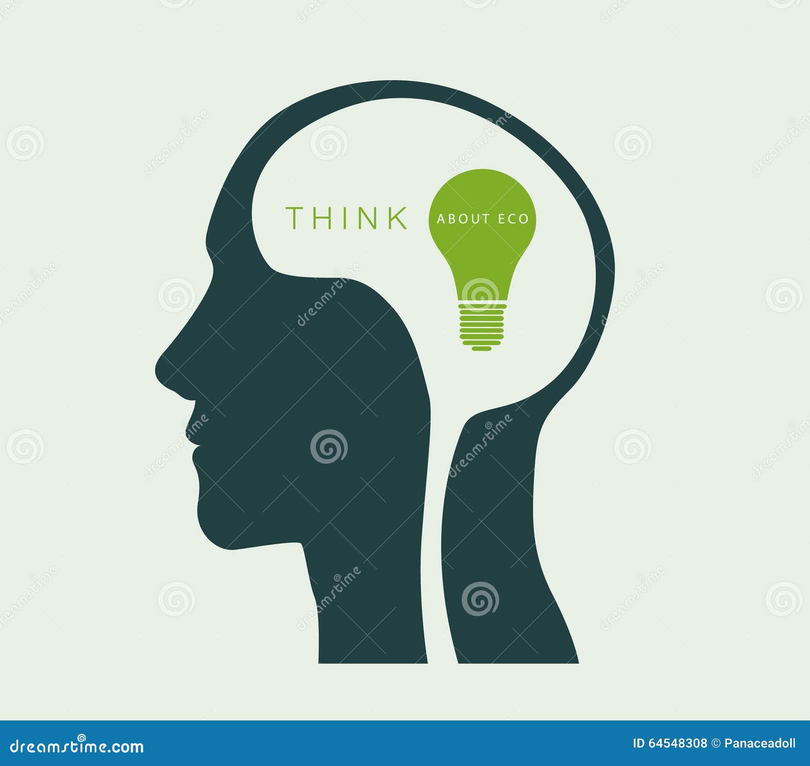 Think about the Environment. Green Light Stock Vector Illustration of