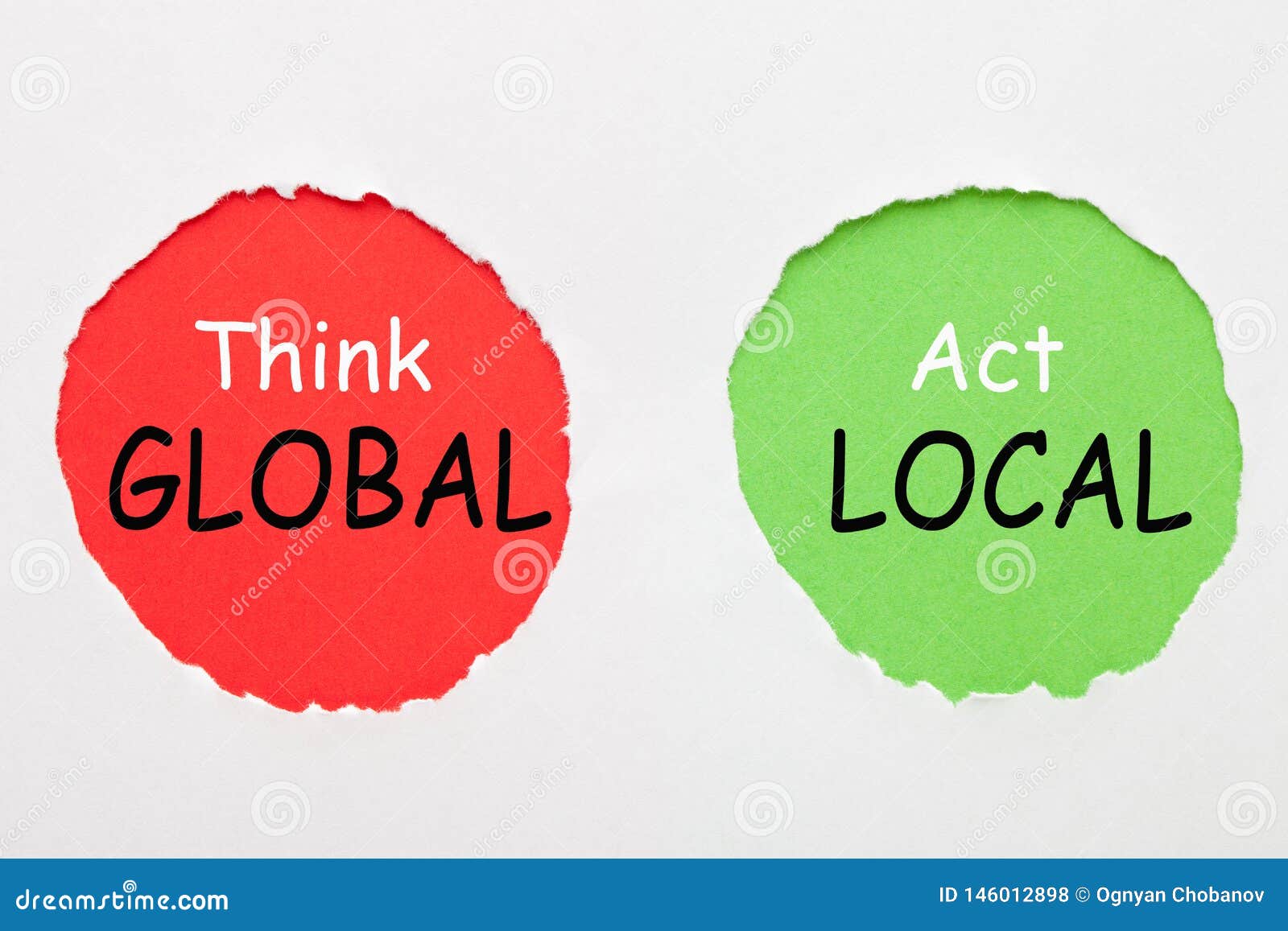 Think Global Act Local Stock Photo Image Of Locally 146012898