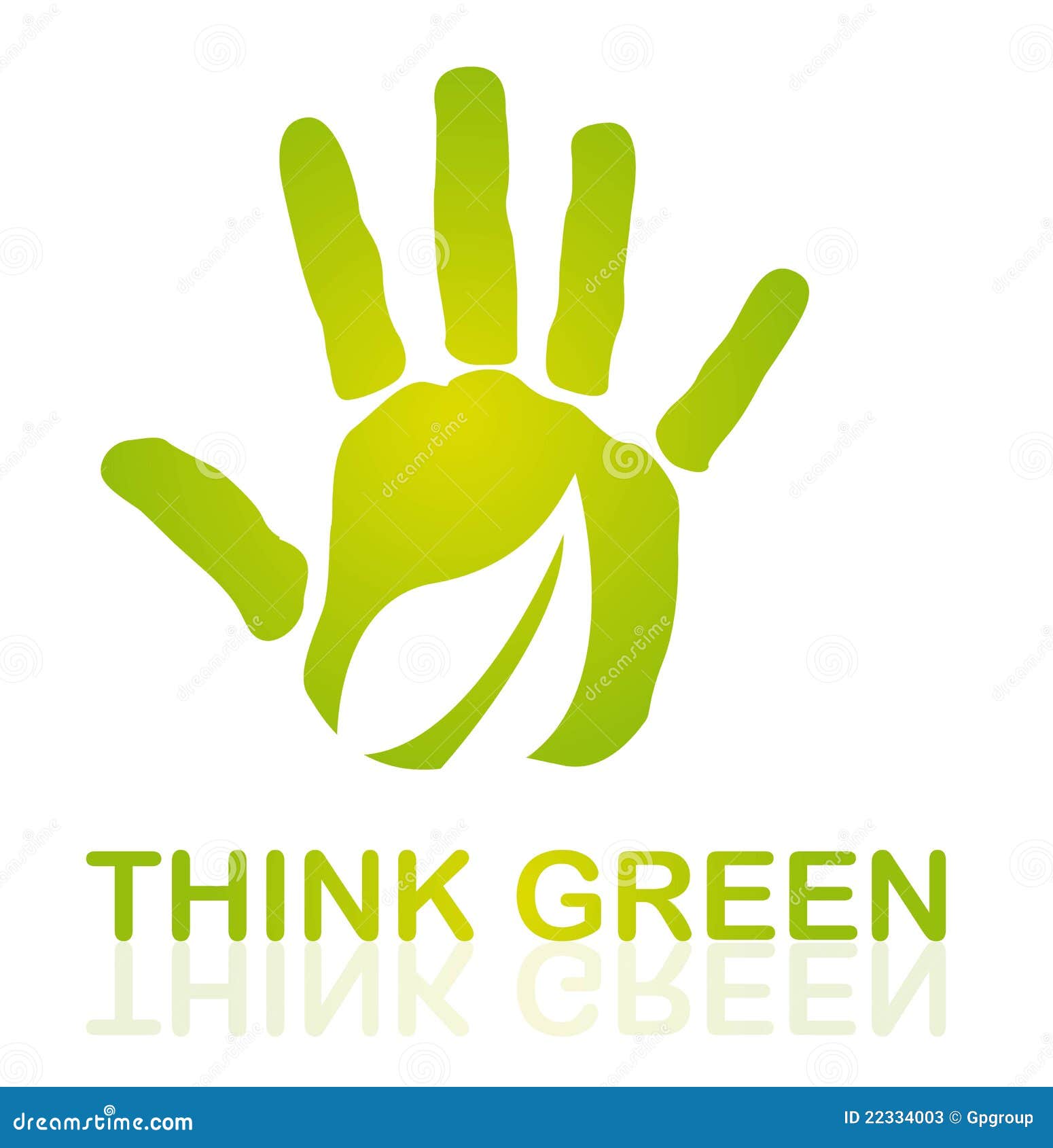 Think green stock vector. Image of image, illustration 22334003