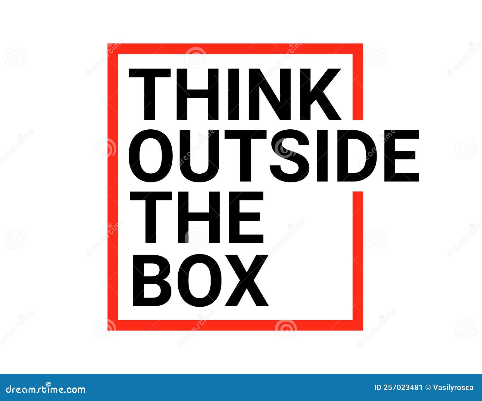 think outside box concept  business positive out quote motivation title. creative think outside box 