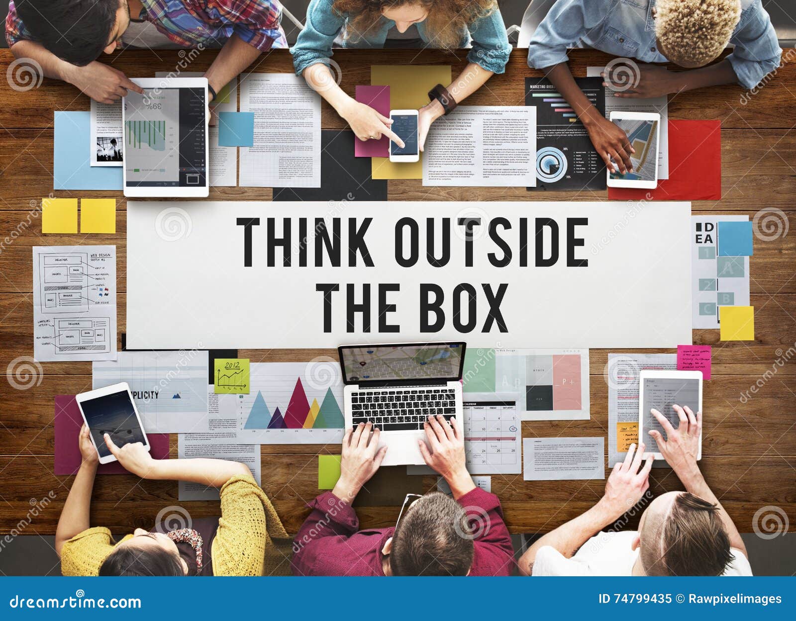 think outside the box creativity ideas imagine concept