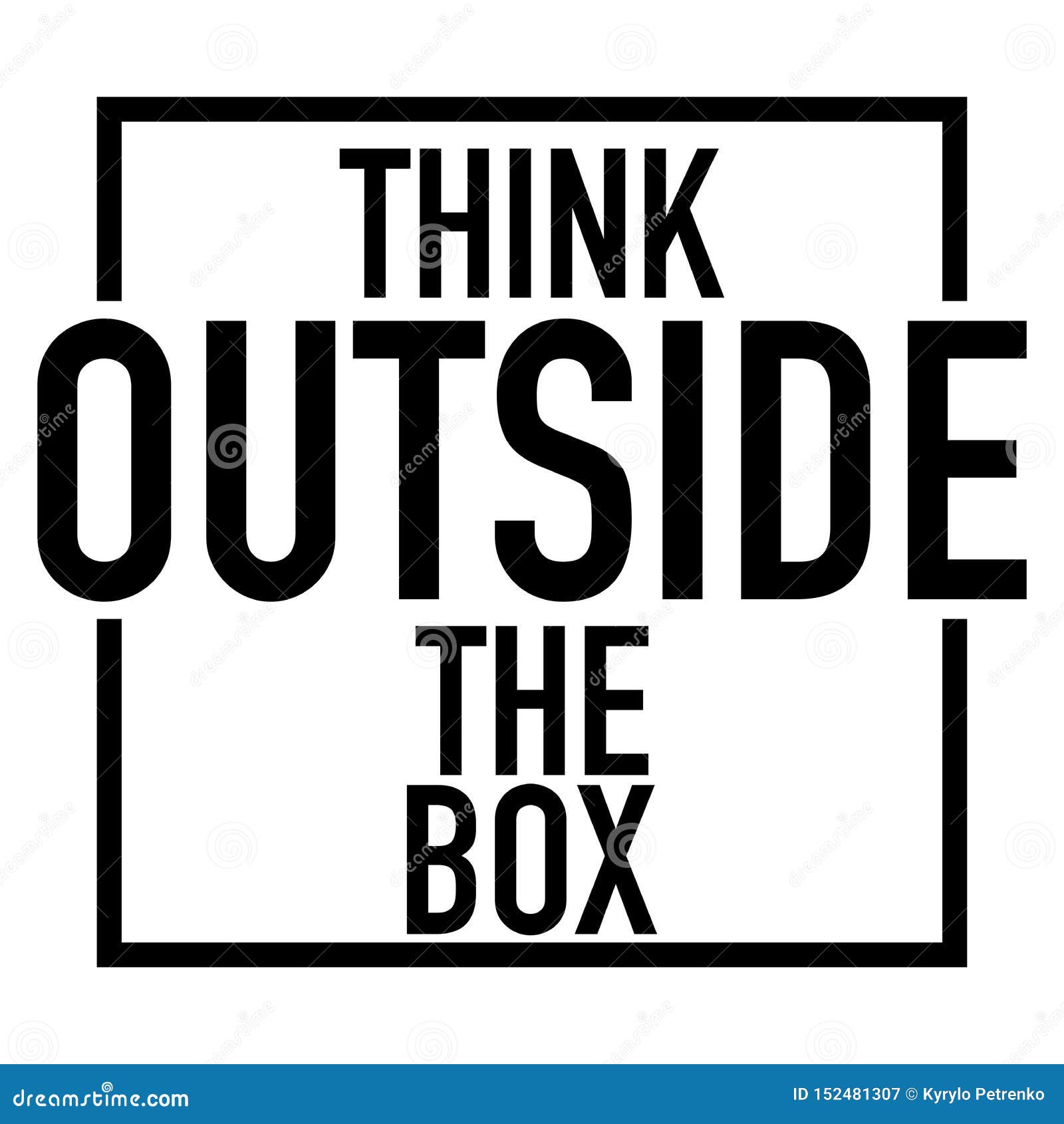 Think Outside the Box Logo White Background Stock Vector - Illustration ...