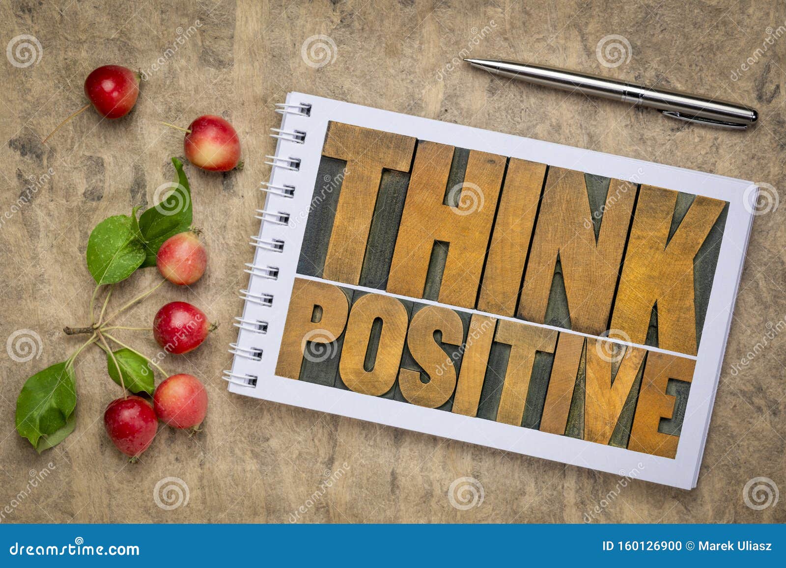 Think Positive Word Abstract In Wood Type Stock Photo Image Of