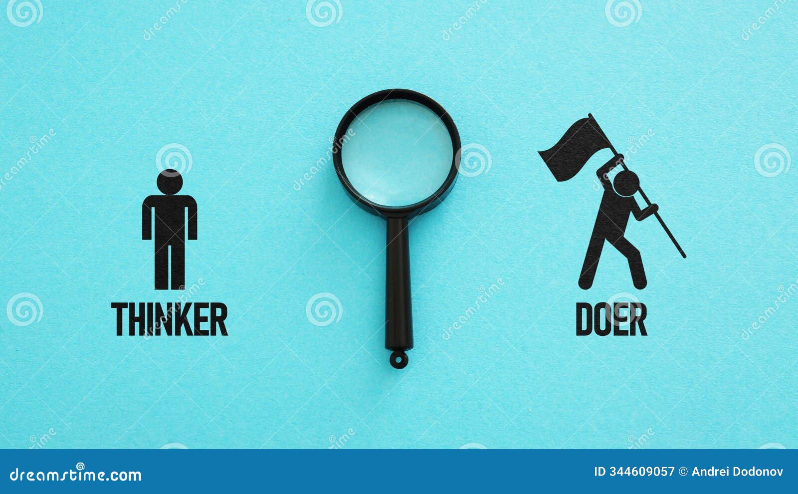 thinker or doer is shown using the text. doer or dreamer