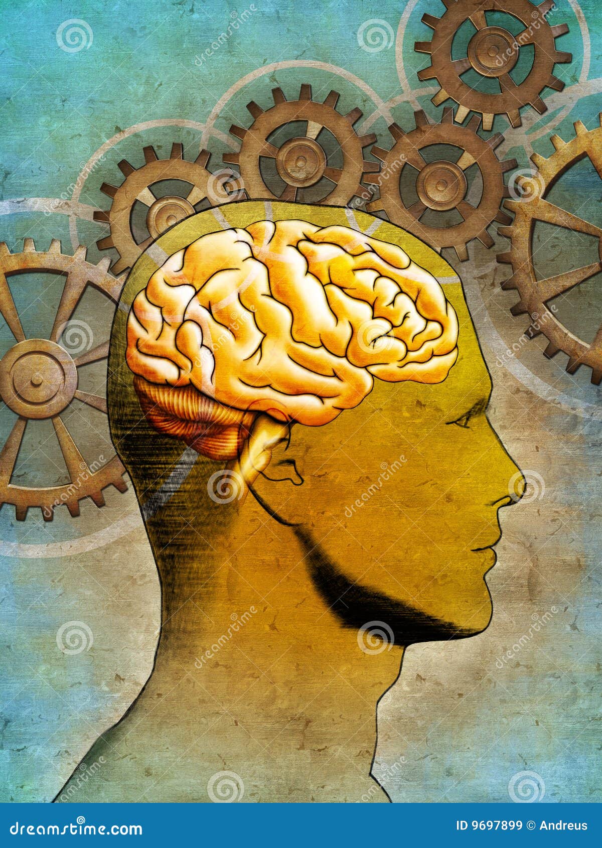 Thinking brain stock illustration. Image of cerebellum - 9697899