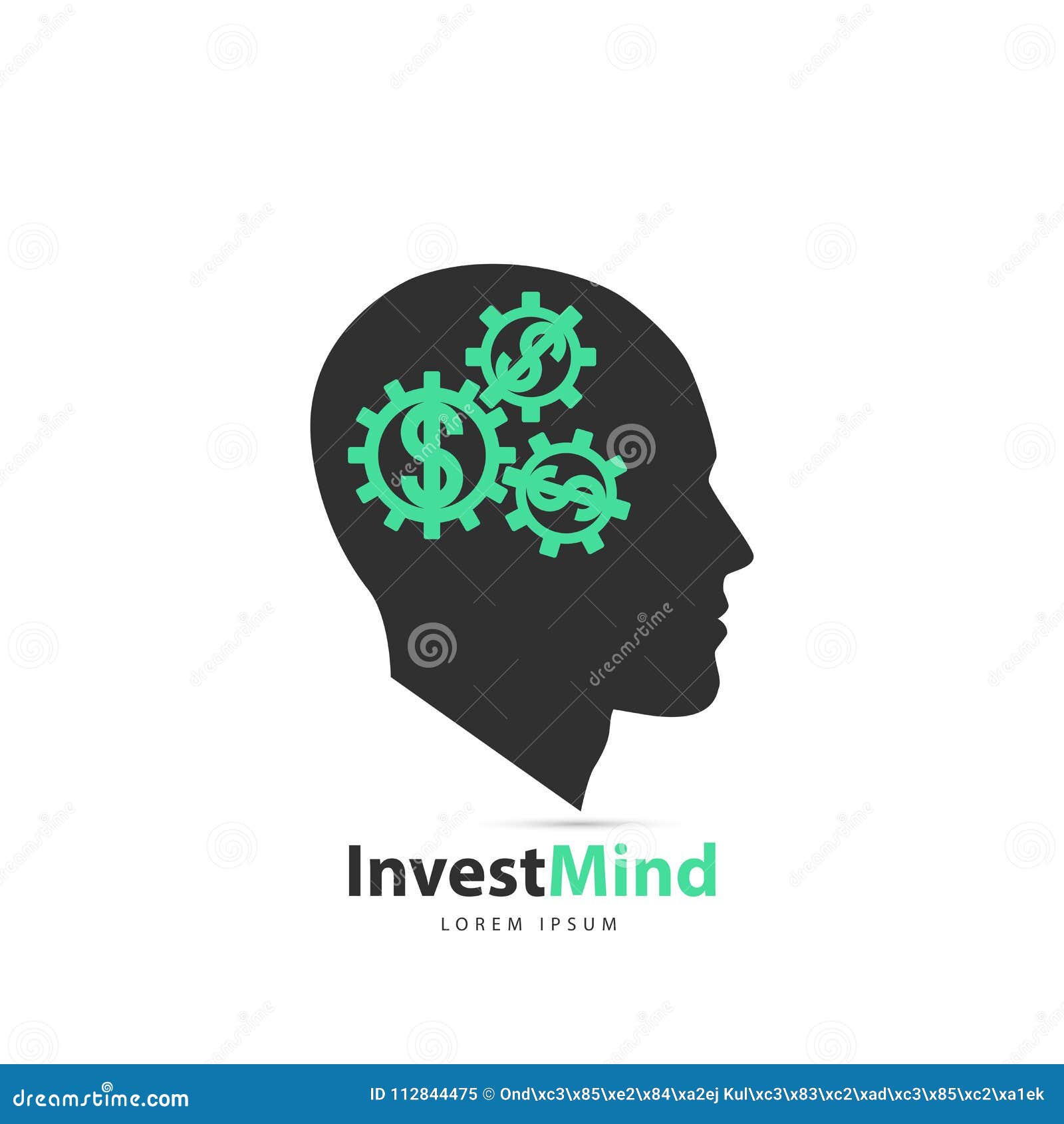 Thinking Brain with Wheels. Investment Concept Stock Vector
