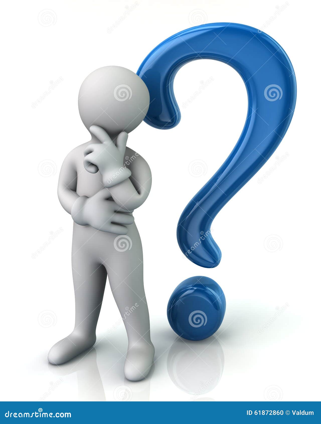 Thinking Cartoon Man And Question Mark Stock Illustration