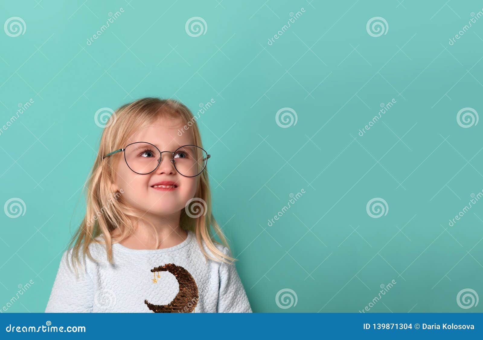 Thinking Kid Girl In Glasses Looking Happy Closeup Instagram