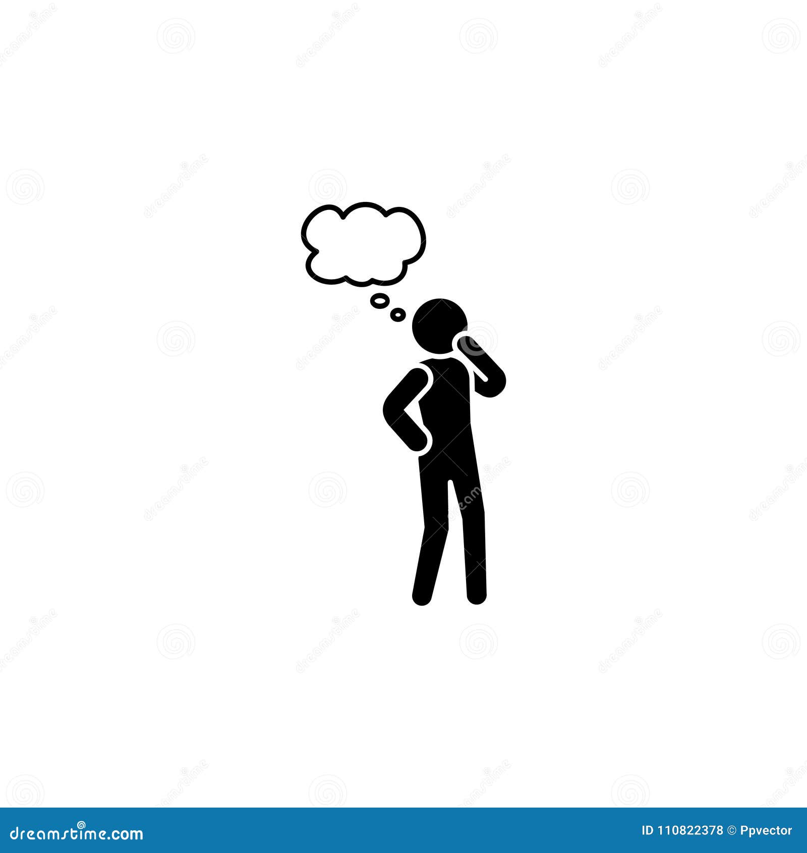 Thinking Man Icon Person Thinking Stock Vector Illustration Of Bubble Pictograph 110822378